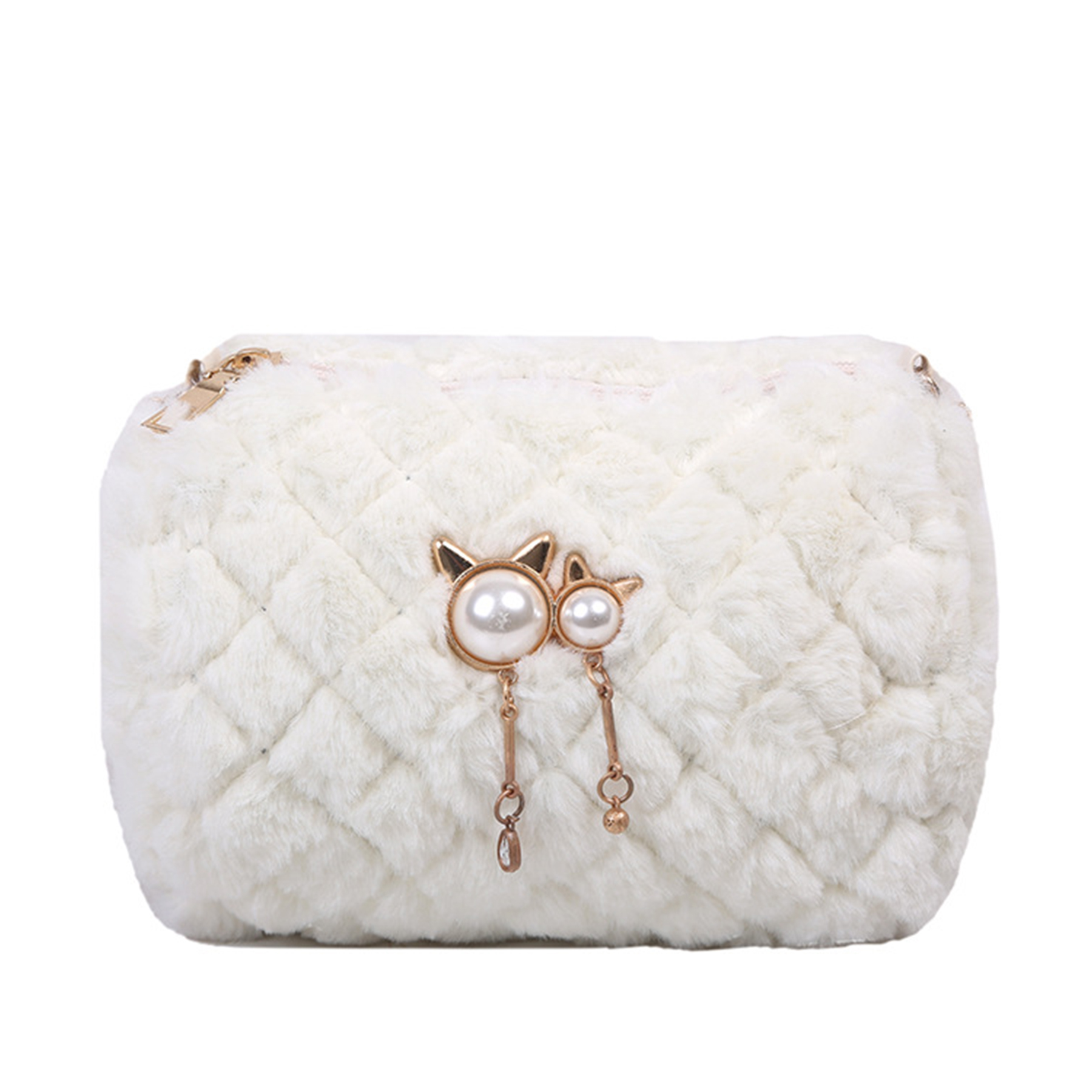 Cotton Stylish versatile cross-body plush chain shoulder bag 5