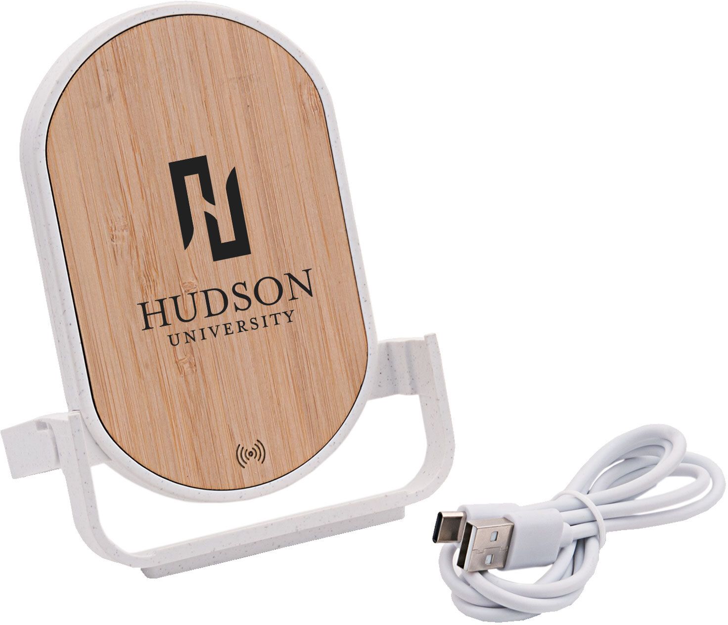 QI® CERTIFIED BAMBOO PHONE CHARGER STAND