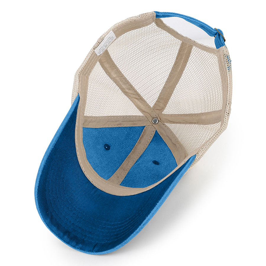 Stock 2-Tone Washed Cotton 6-Panel Trucker Cap 20