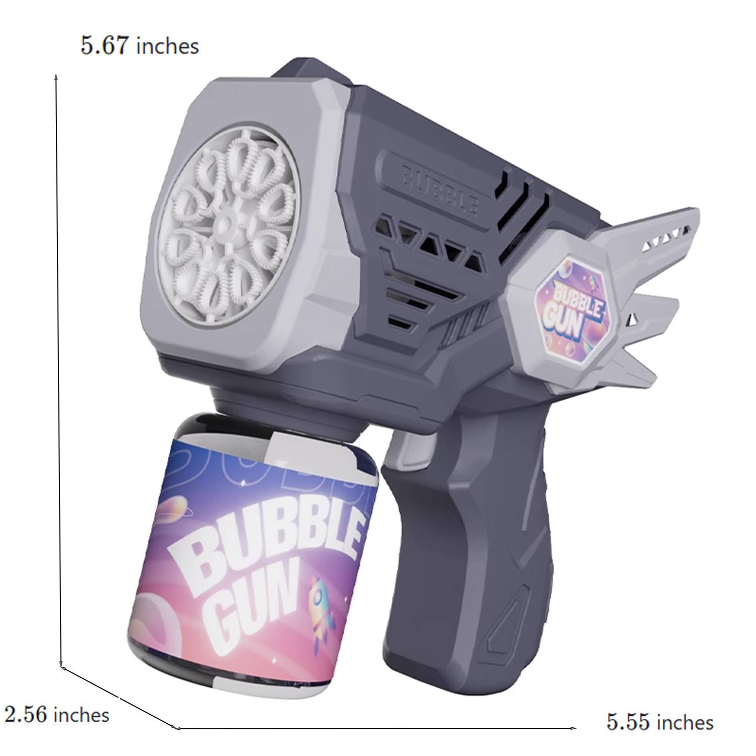 Kids Handheld Plastic Bubble Gun Toy w/ Light 9