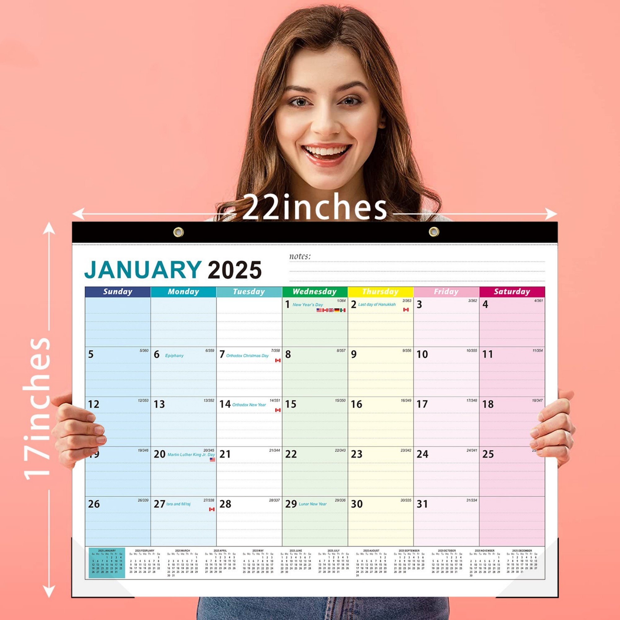 18 Months 17"*12" Wall Calendar From Jan 2025 To June 2026 1