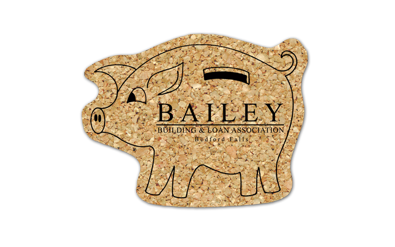 Piggy Bank Cork Coaster 4PG