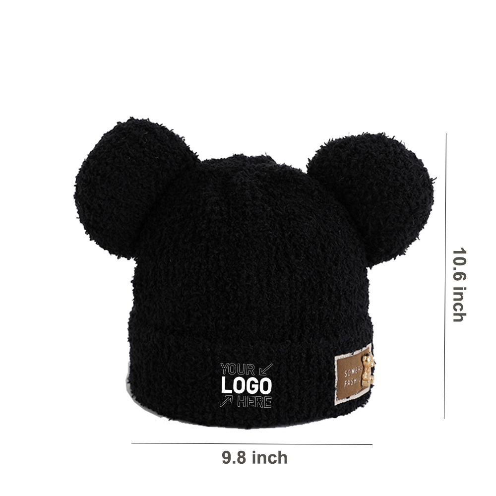 Bear ear ear protection knitted hat 2