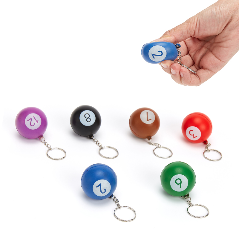 2 in 1 Billiard Ball Keychain and Stress Reliever 2