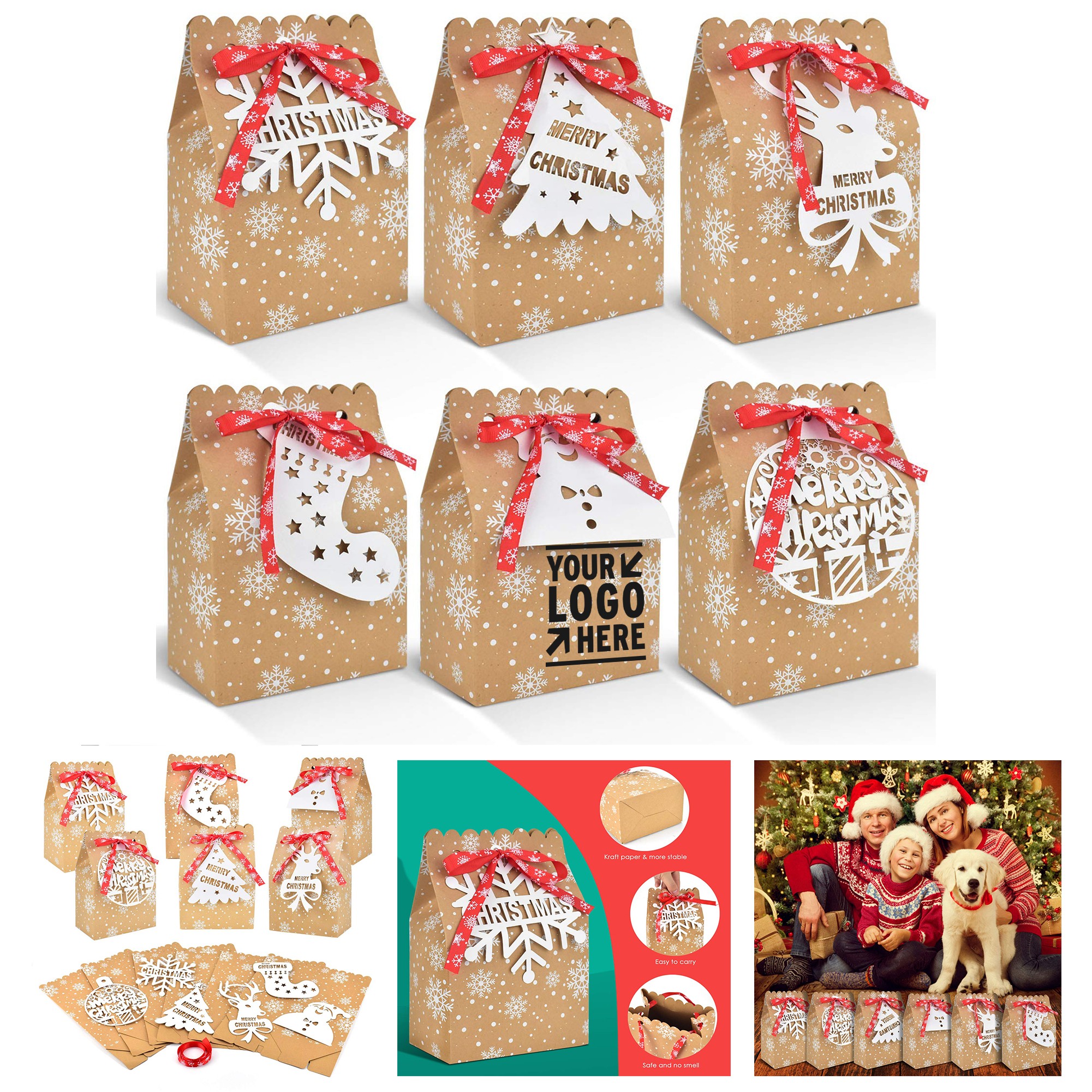 Christmas Kraft Paper Gift Bag 1