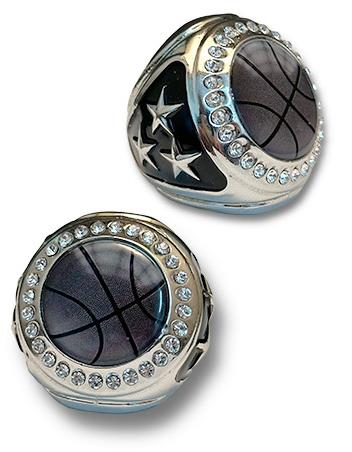 Premium Basketball Bling Basketballship Ring Silve 2