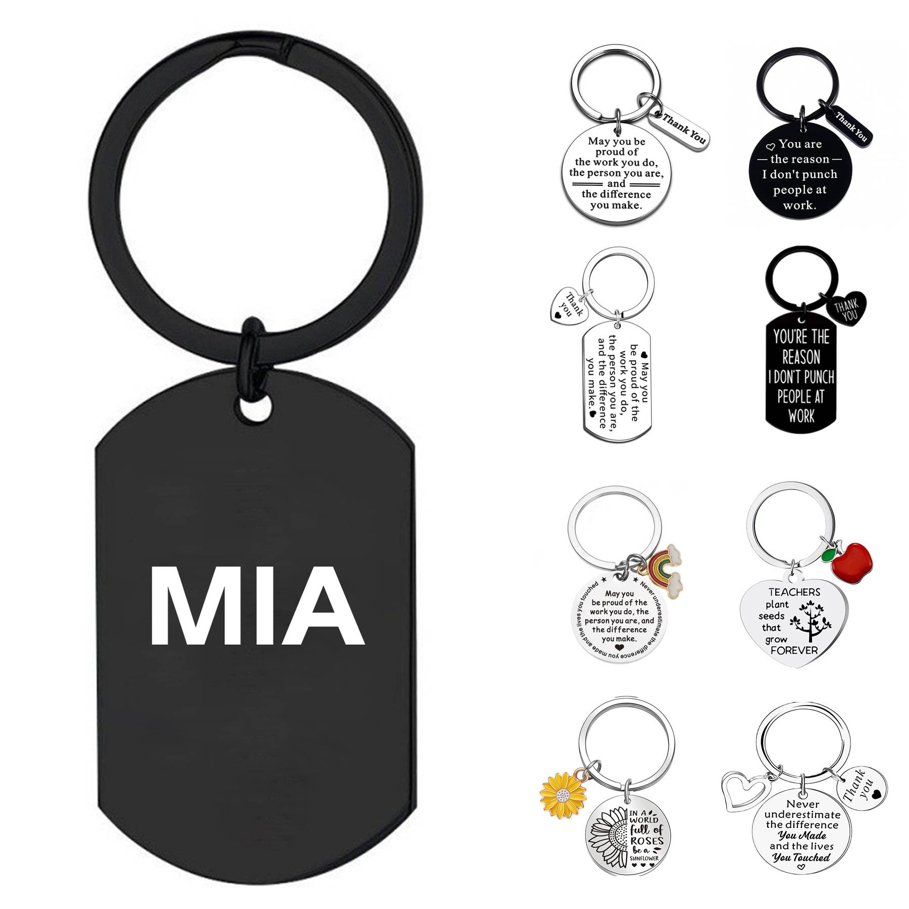 Customizable stainless steel multi-style keychain