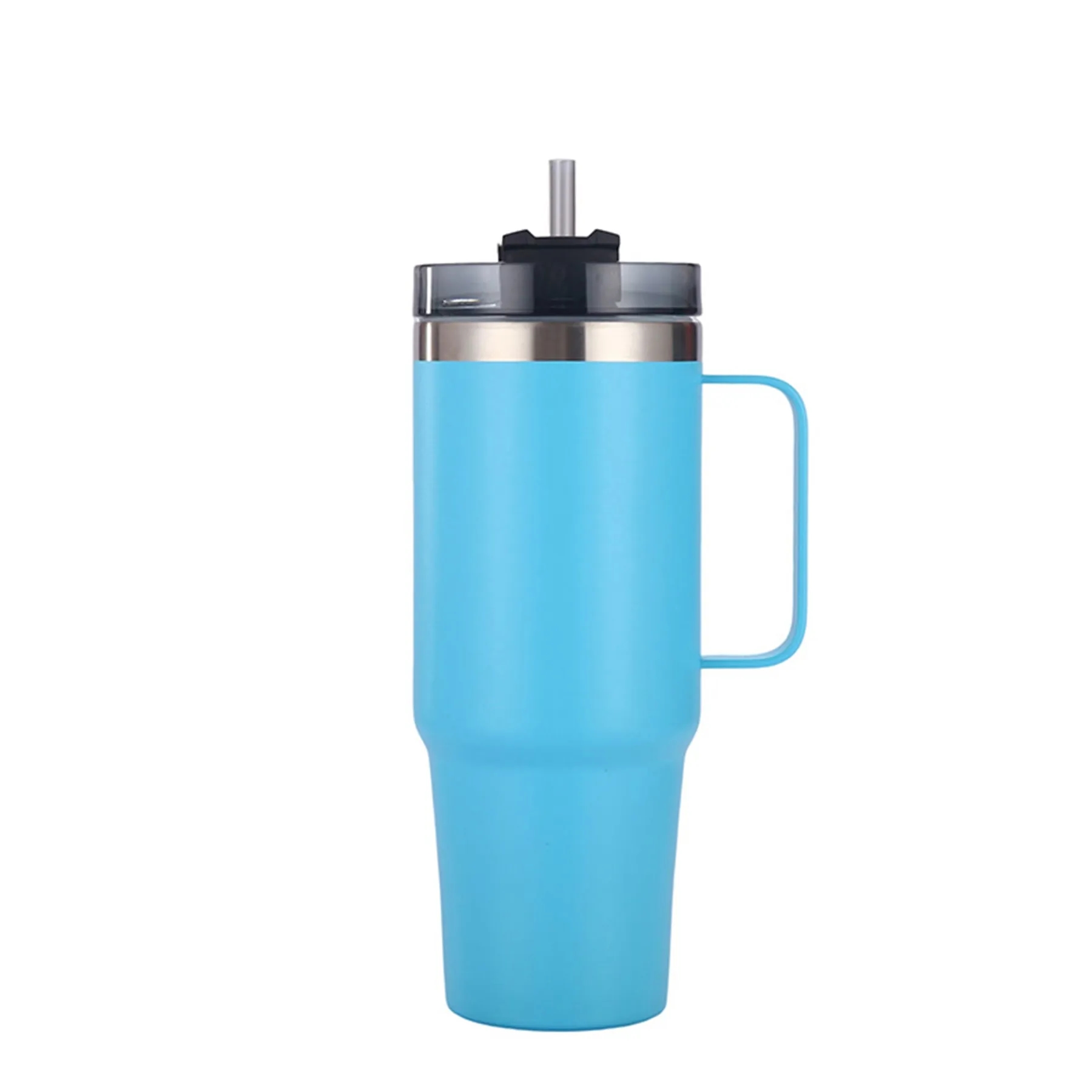 40 Oz. Stainless Steel Insulated Tumbler with Handle & Straw 7