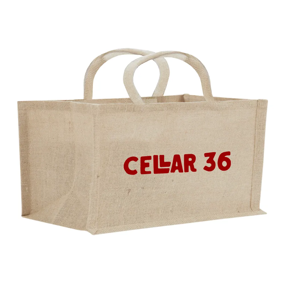 2-Bottle Horizontal Jute Tote 2