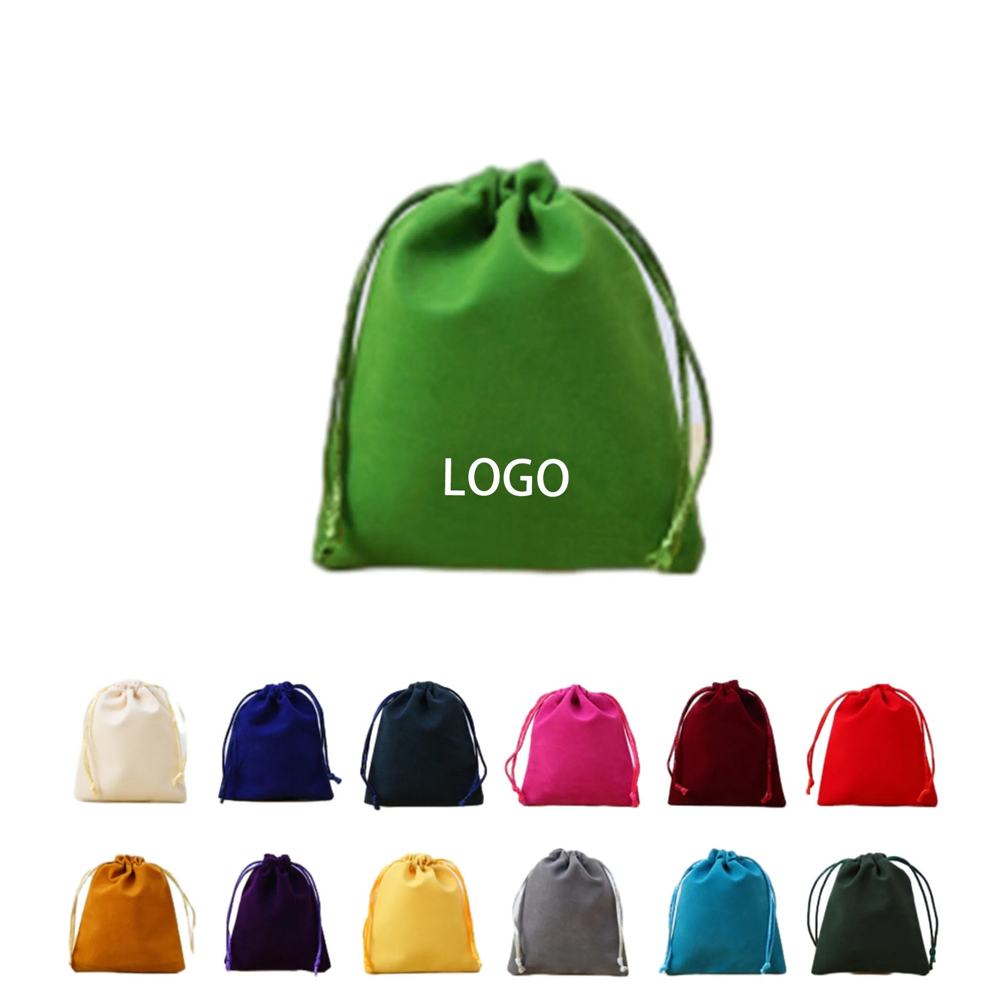 L5.9"Xw7.9" Pile Coating Jewelry Drawstring Bags 1