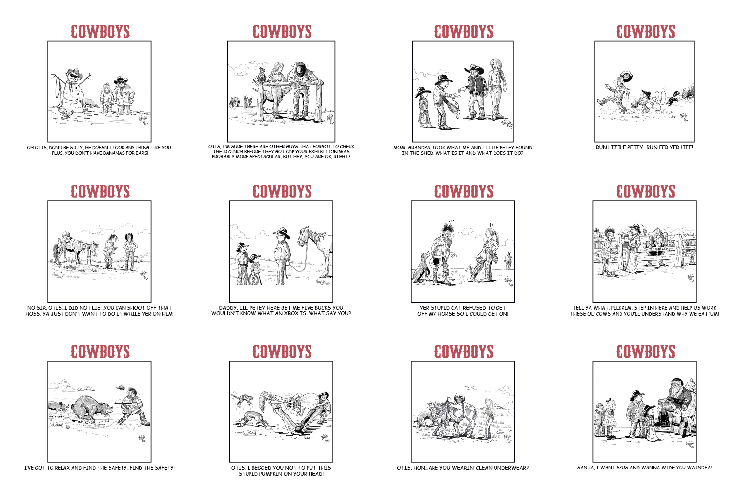 Press-N-Stick Cowboy Calendar