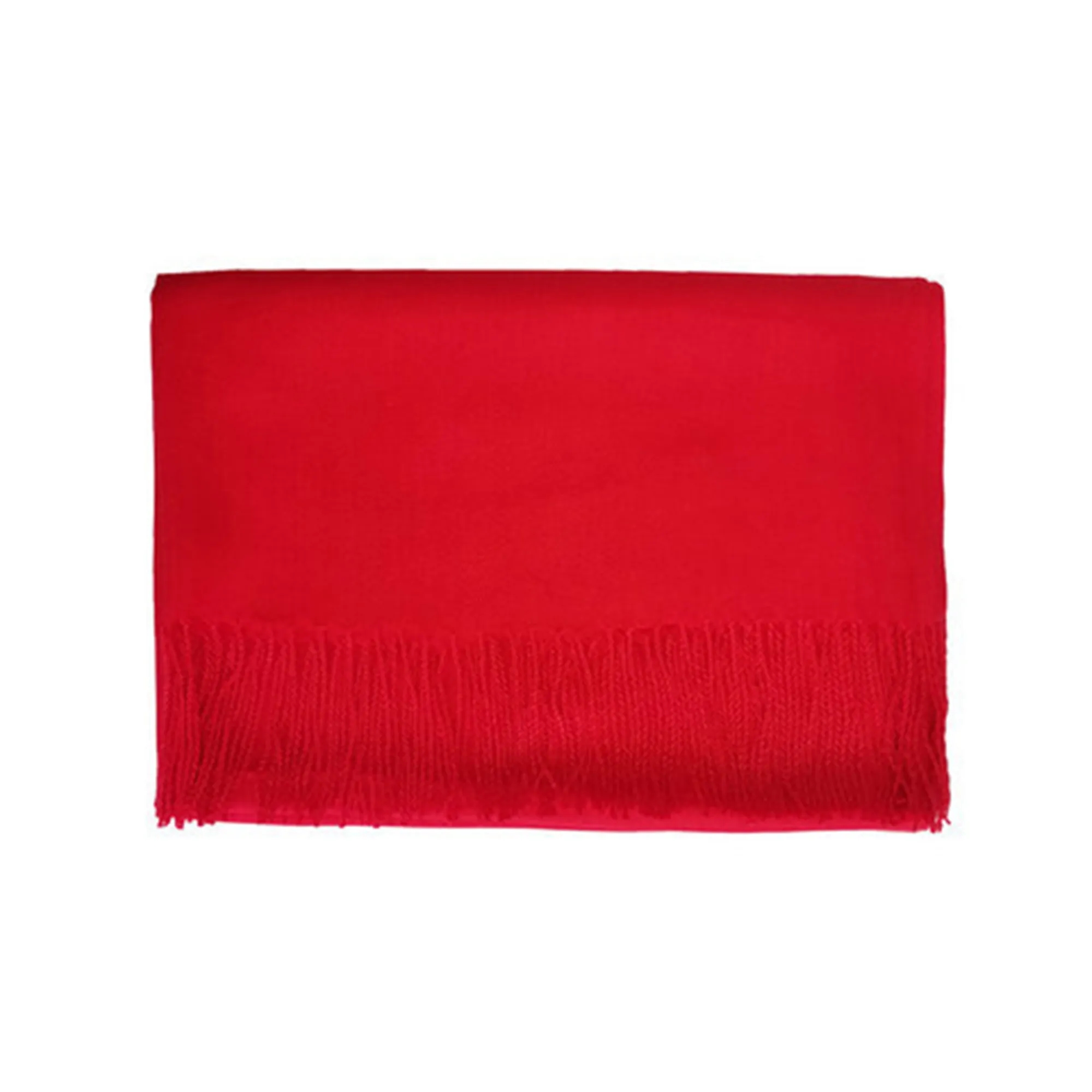 Solid Shawl Wrap Scarf With Fringes 14