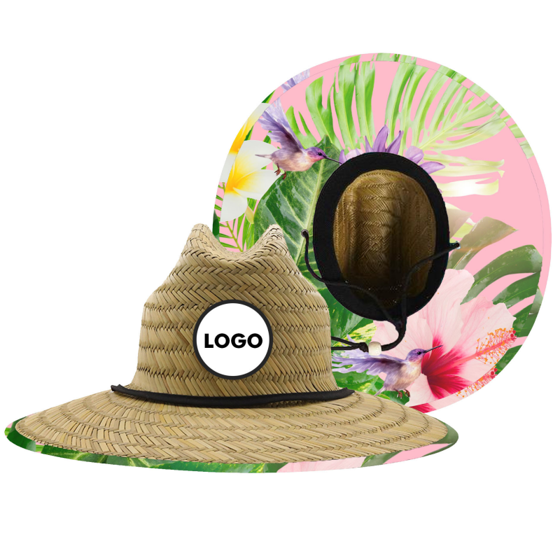Lifeguard Hollow Straw Hat With Custom Patch 2