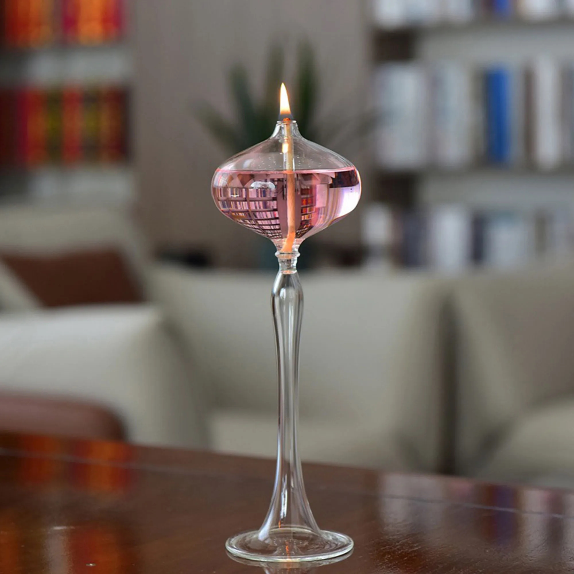 Elegant Glass Oil Lamp Candlestick Desktop Ornament 2