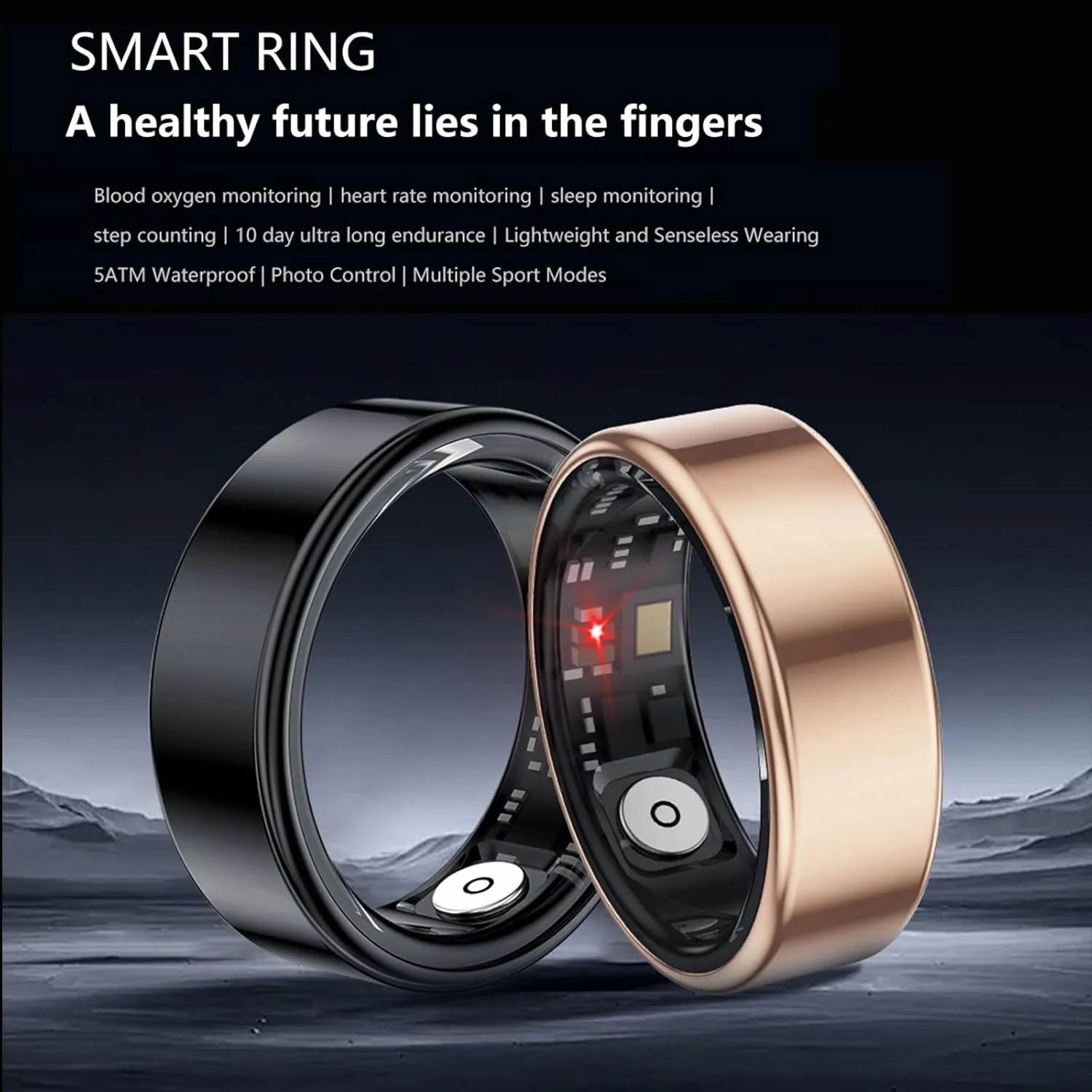 Smart Fitness Ring Health Monitor Heart Rate Sleep Tracking 6