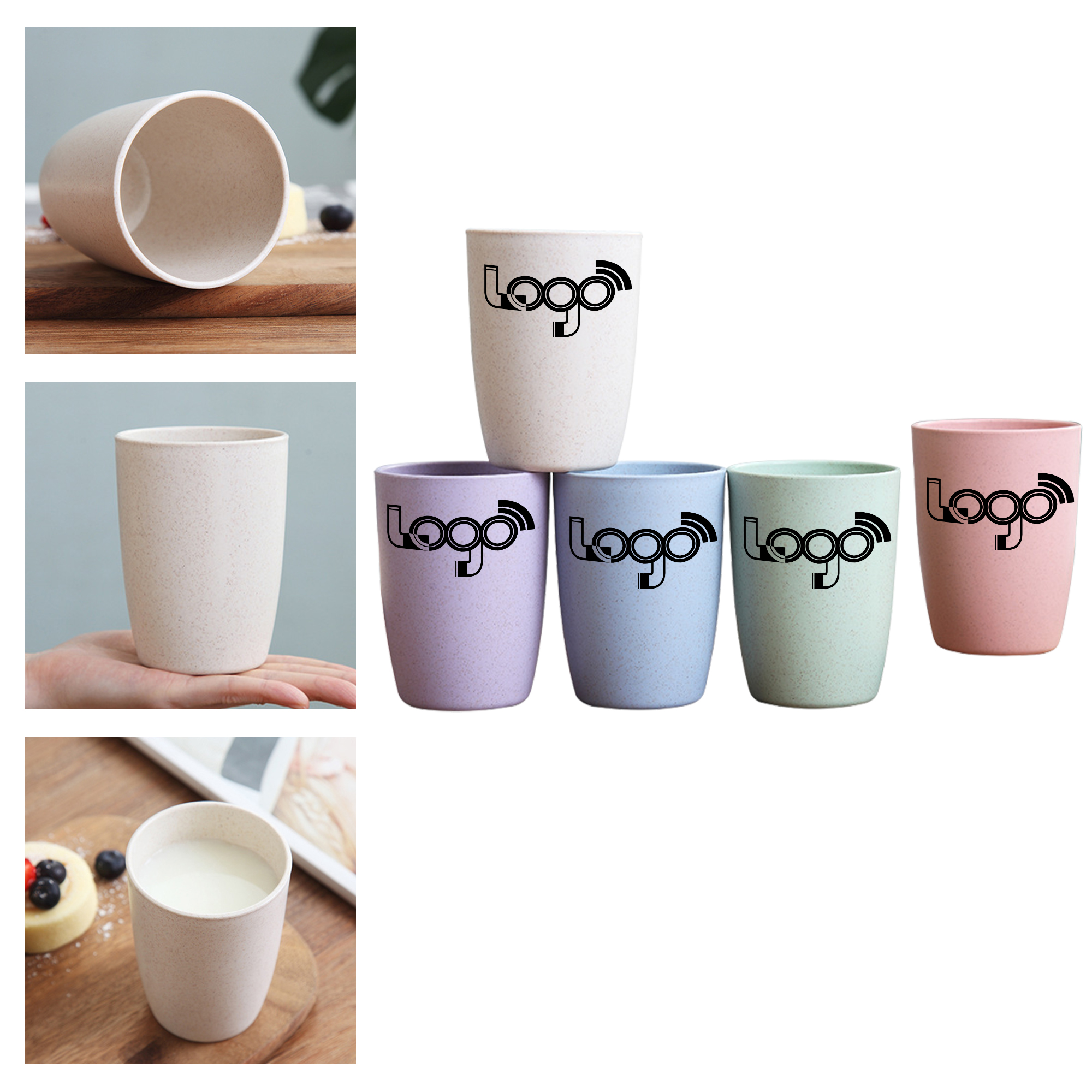 Pastel Wheat Straw Drinkware Cup 1