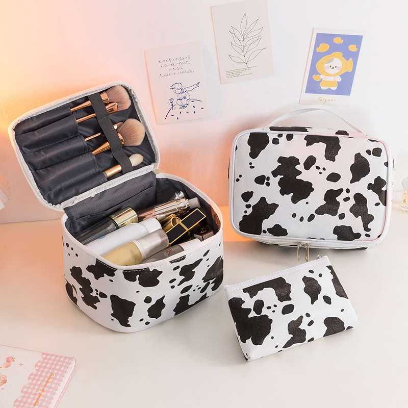 Cow Print Waterproof Toiletry Bag Cosmetic Bag 8