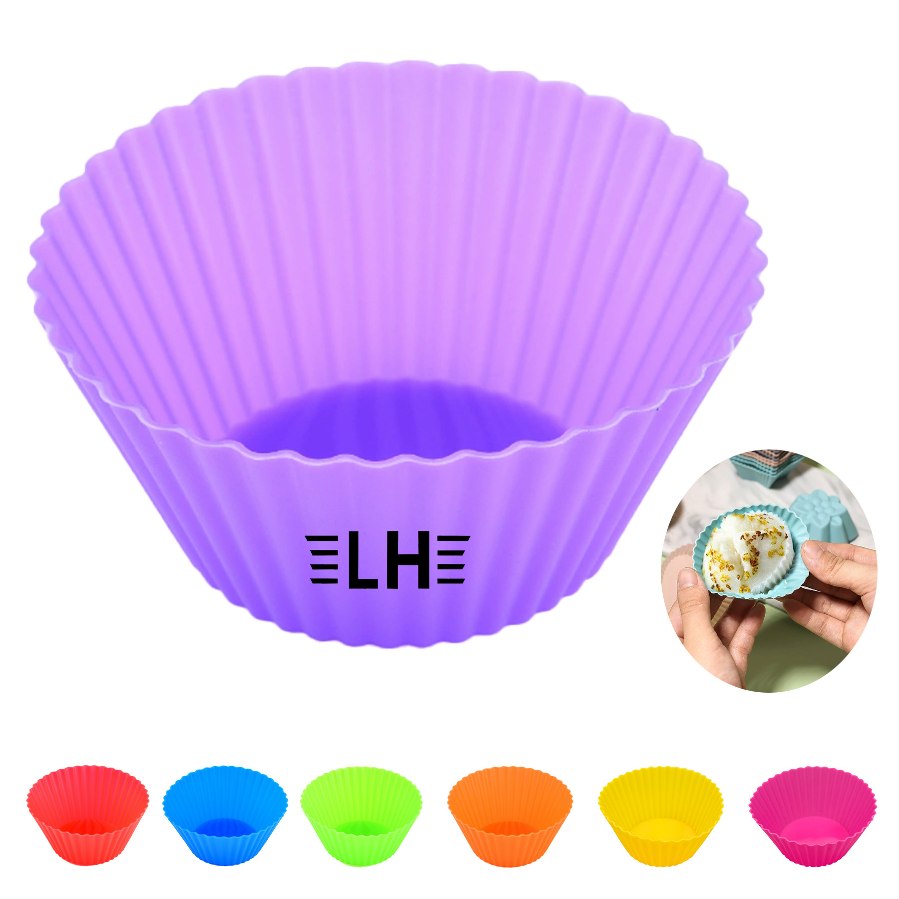 2.76" Silicone High Temperature Resistant Muffin Cup Mold 2
