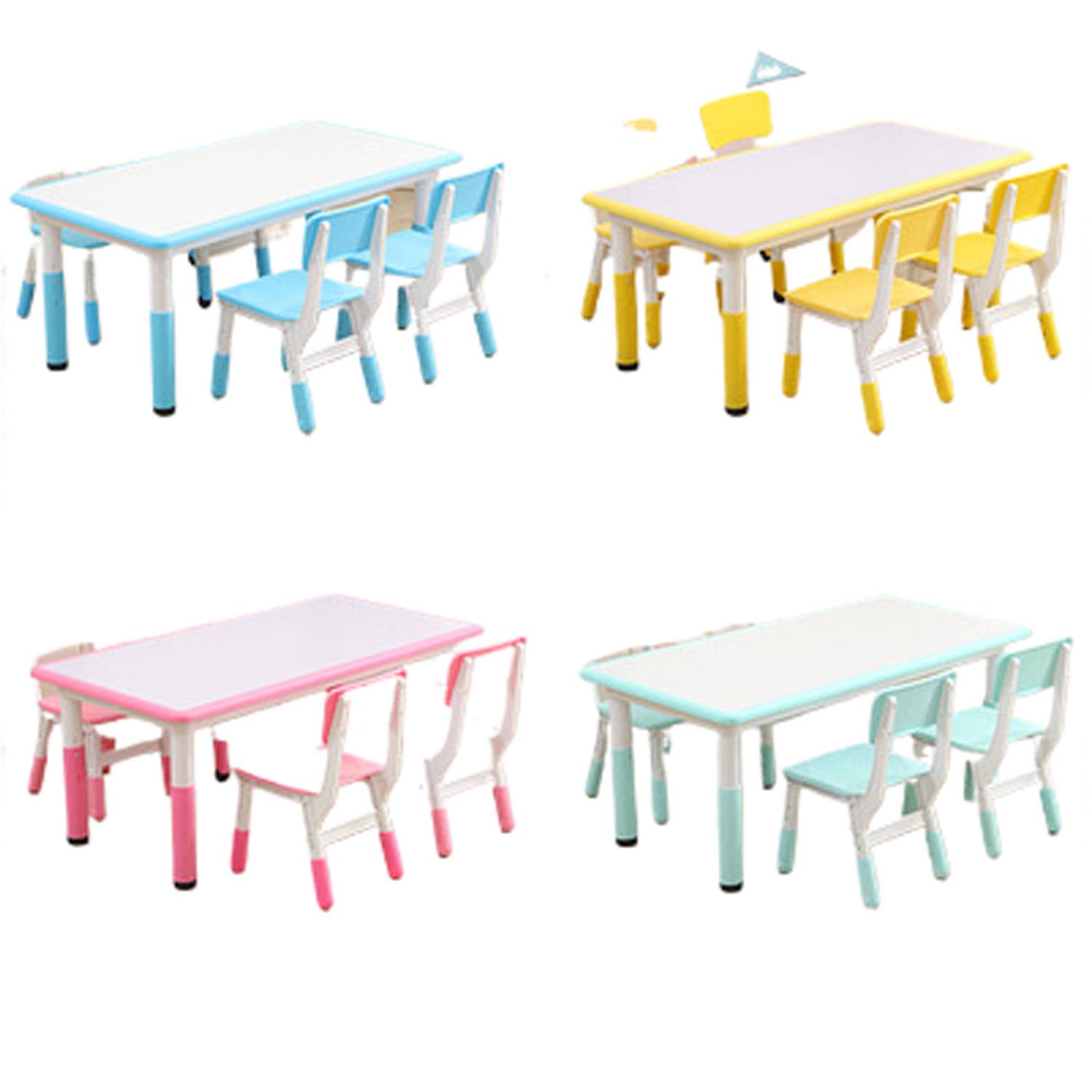 One Whiteboard Drawing Table and Four Chairs 3