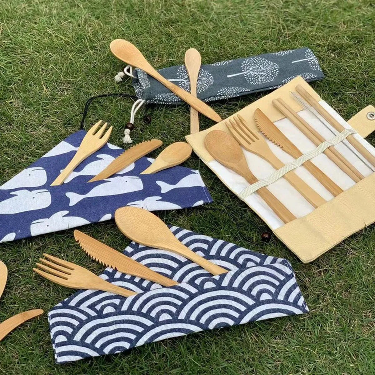 Environmentally Friendly Travel Bamboo Cutlery Sets 4