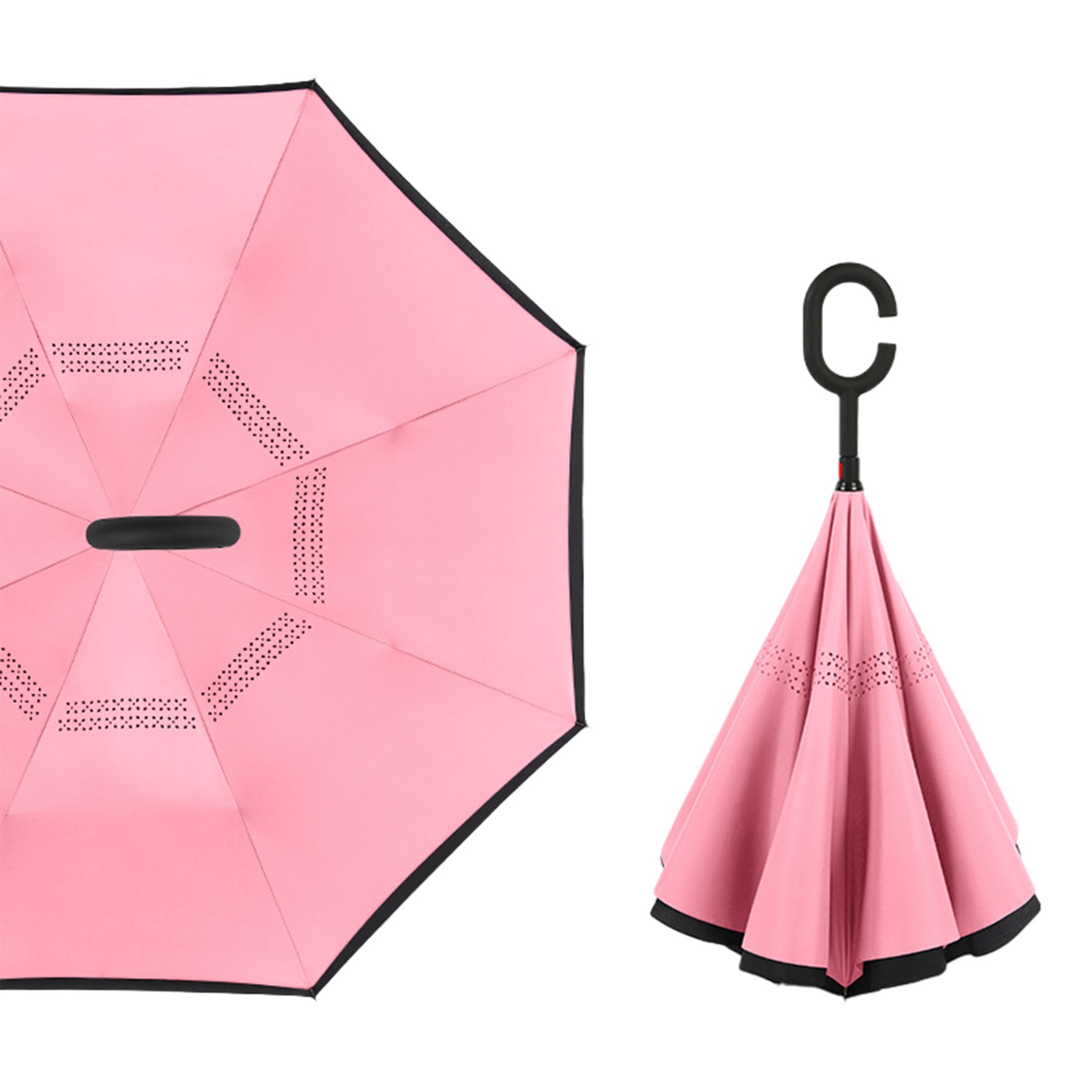 49 Inch Arc Inverted Reverse Umbrella W/C-Shape Handle 9