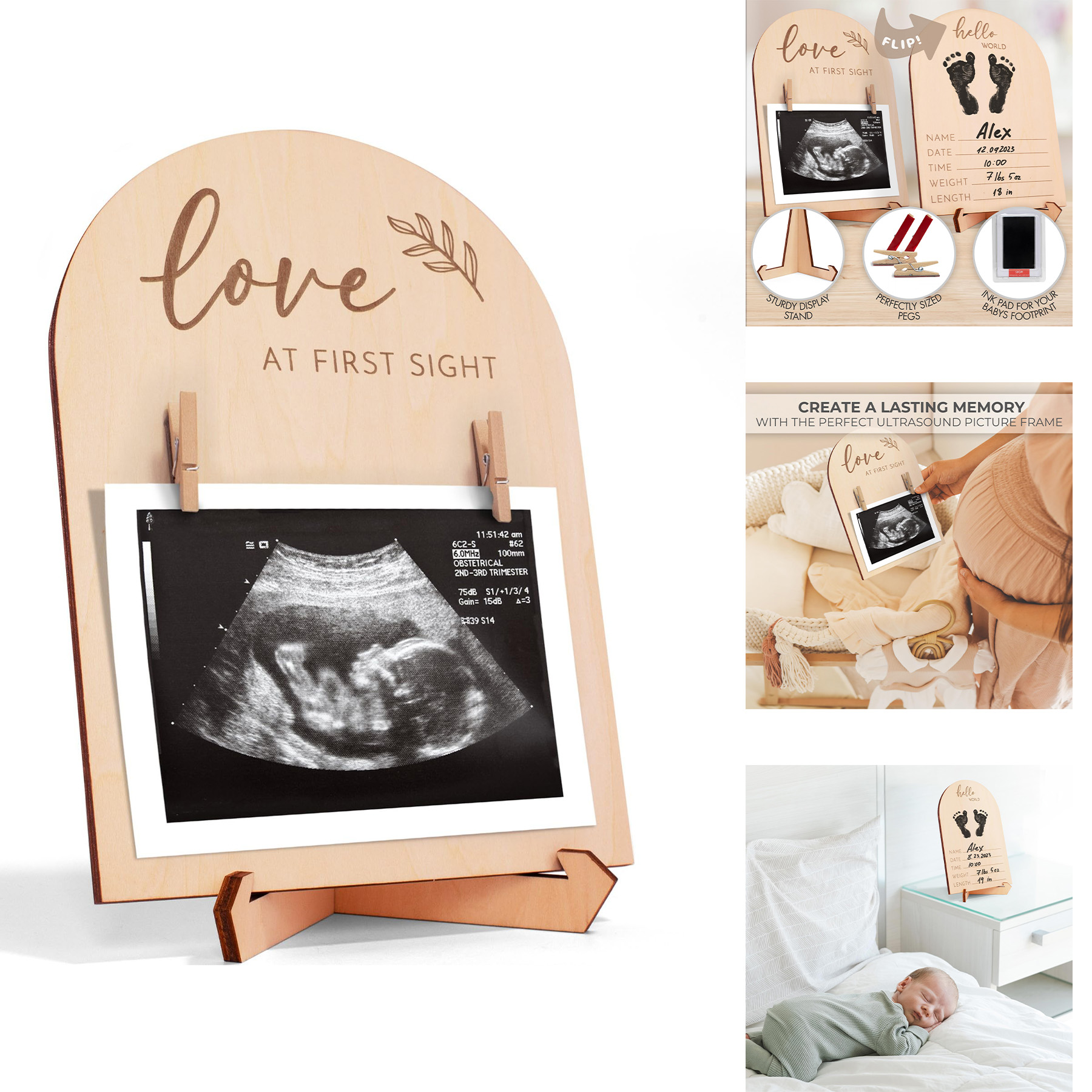 Cute Wooden Ultrasound Picture Frame 2