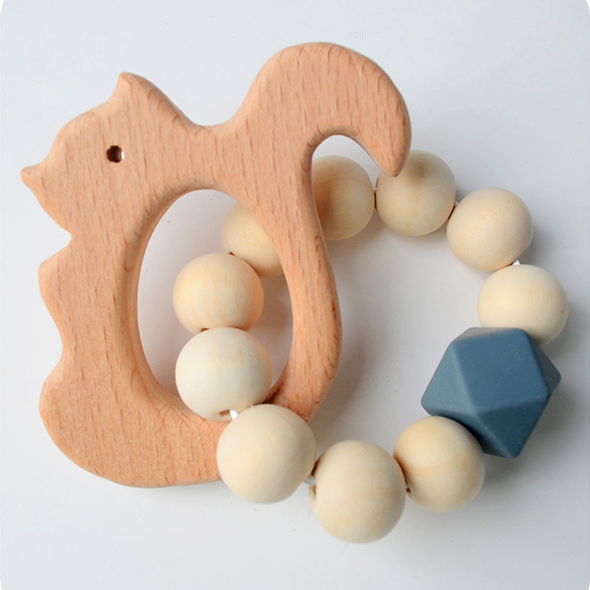 Beech Wood Baby Teether Bracelet Rattle : 3 M+ 4