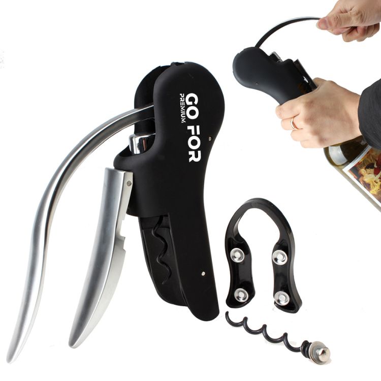 Vertical Lever Bottle Opener Set with Built-in Foil Cutter 2