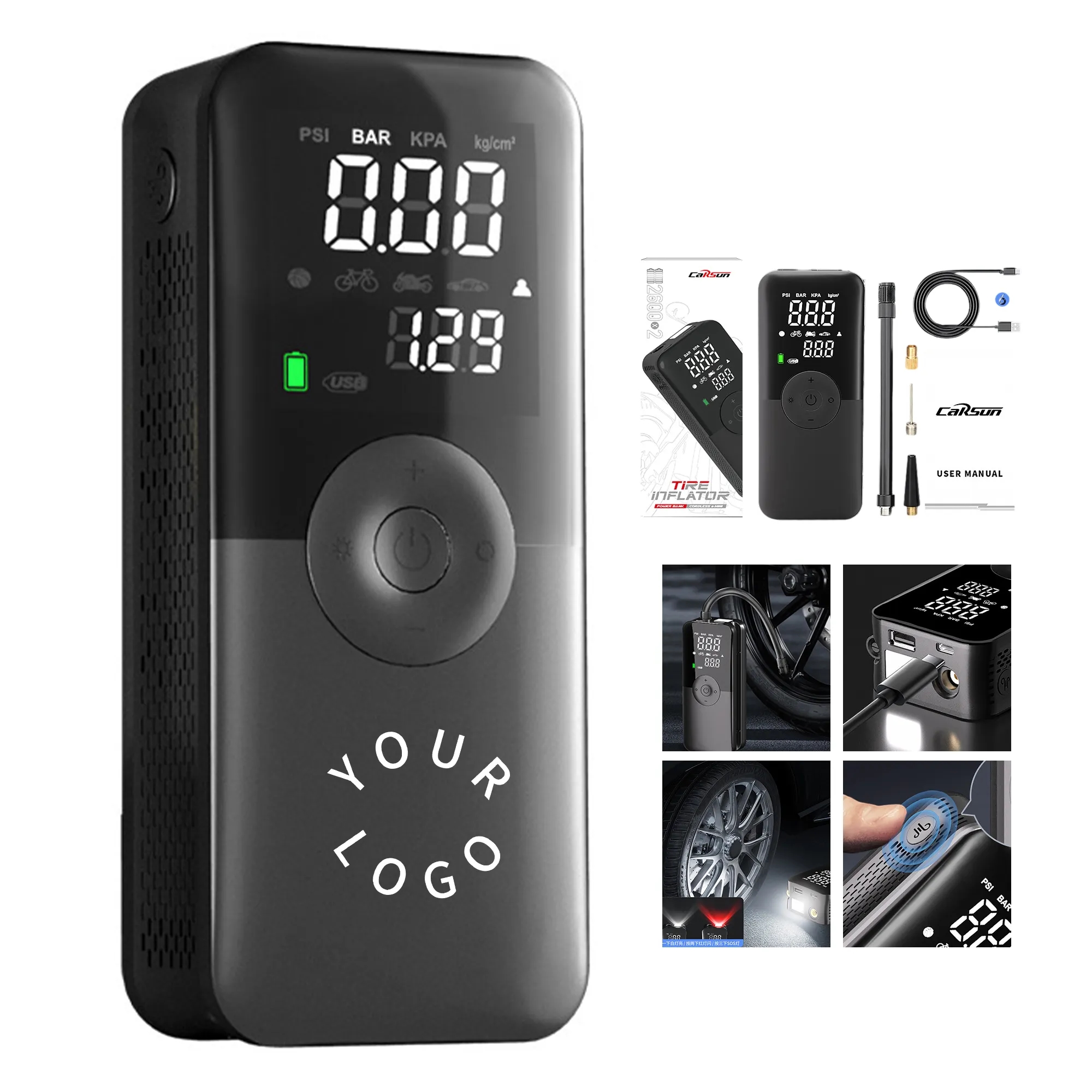 Inflator Pump LED Power Bank 2