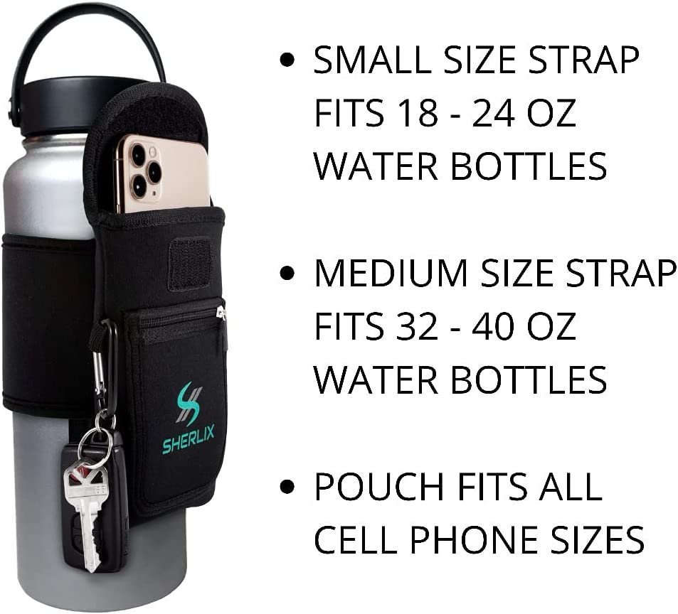 Gym Water Bottle Pouch for Running/ Walking/ Cell Phone/ Cards/ Key 12