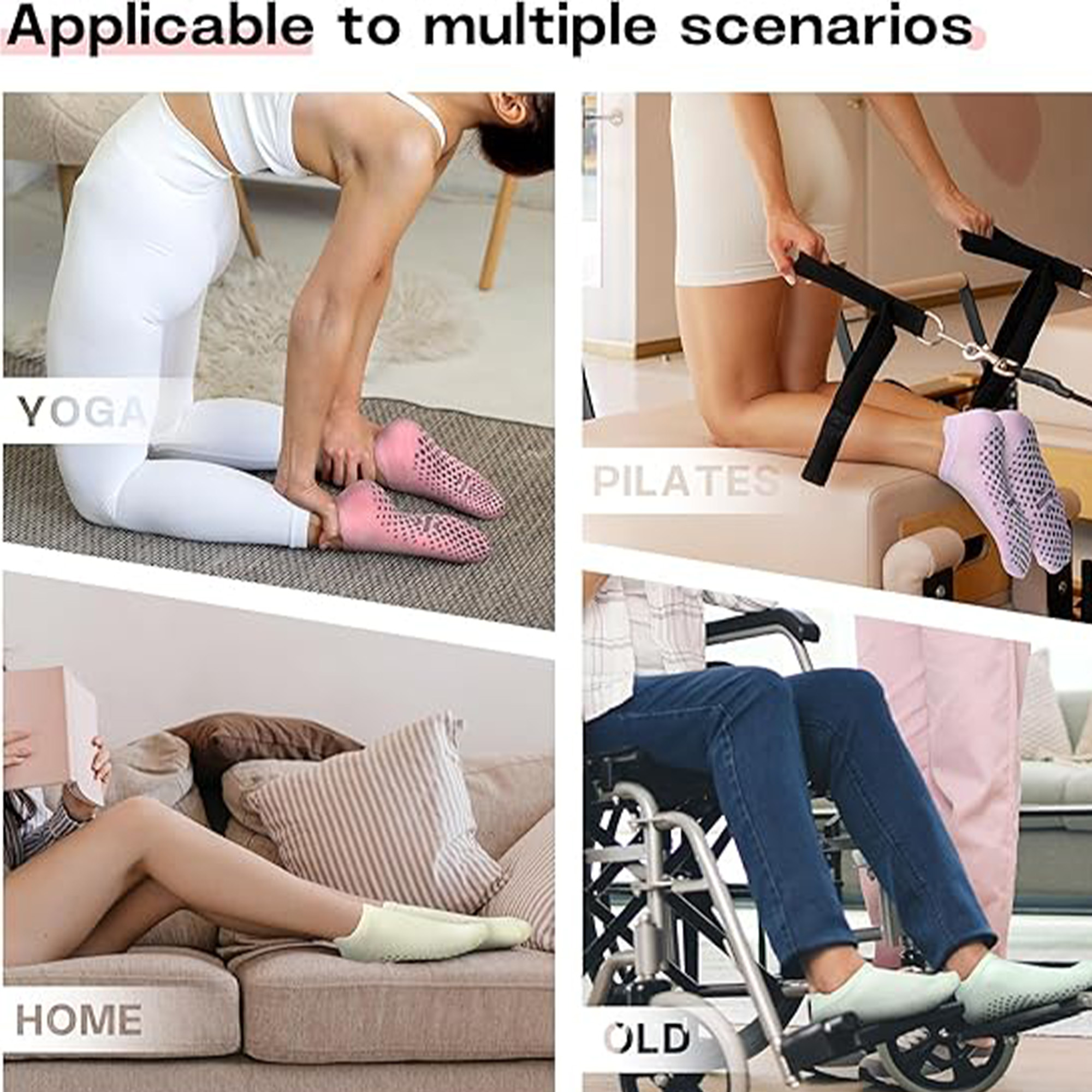 Non Slip Grip Socks for Yoga,Hospital,Sports 4