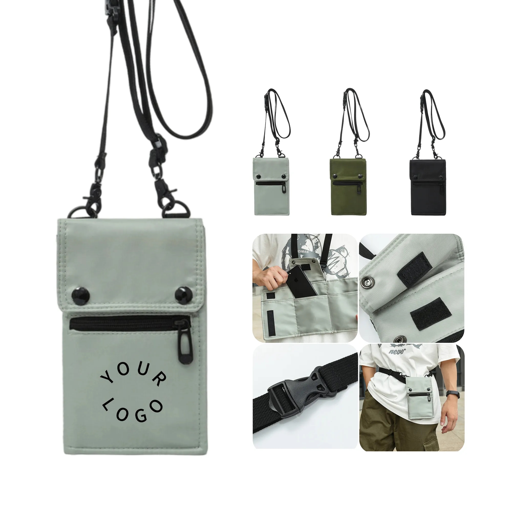 Single-Shoulder Phone Bag with Layered Storage 6