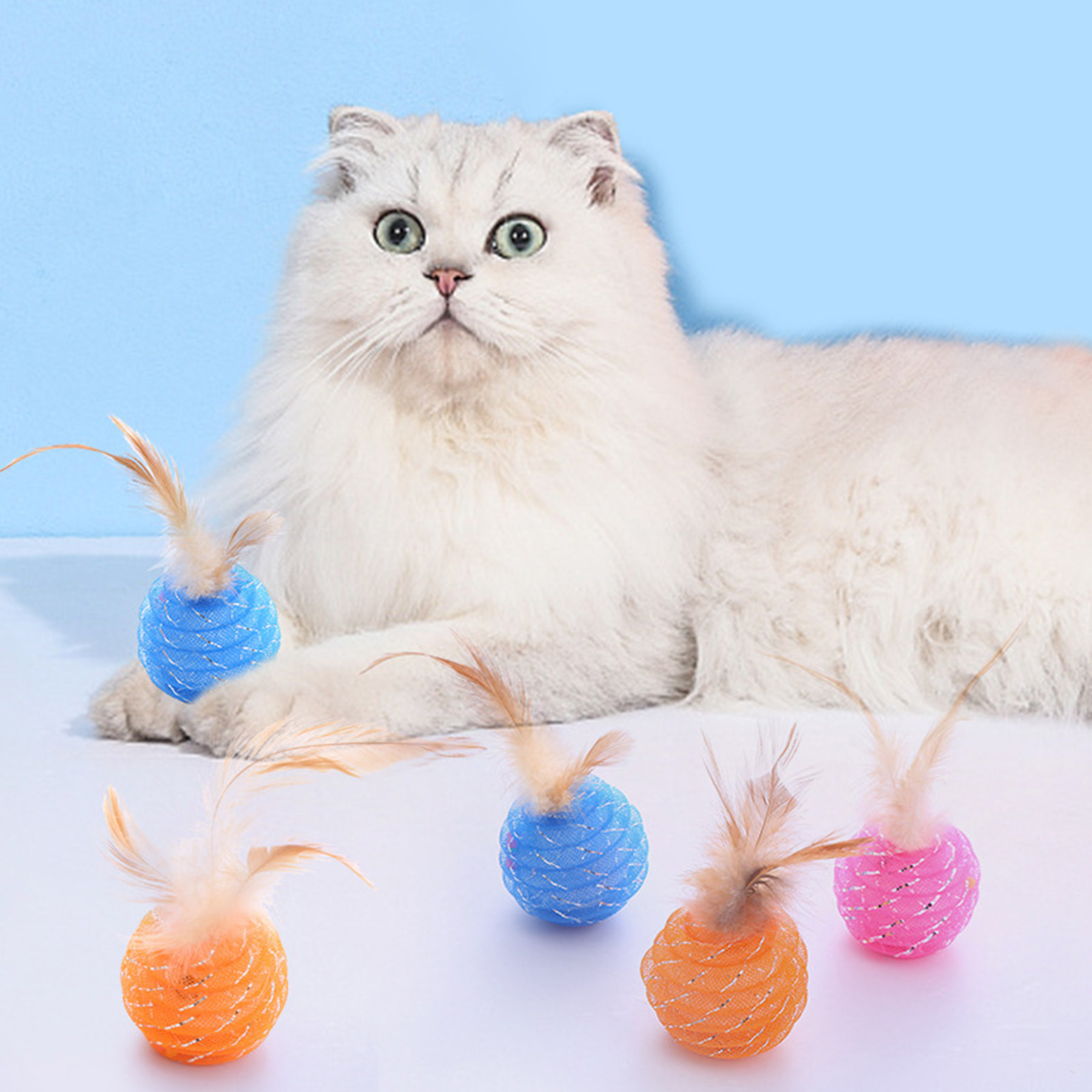 Pet Cat Feather Ball Toy 4