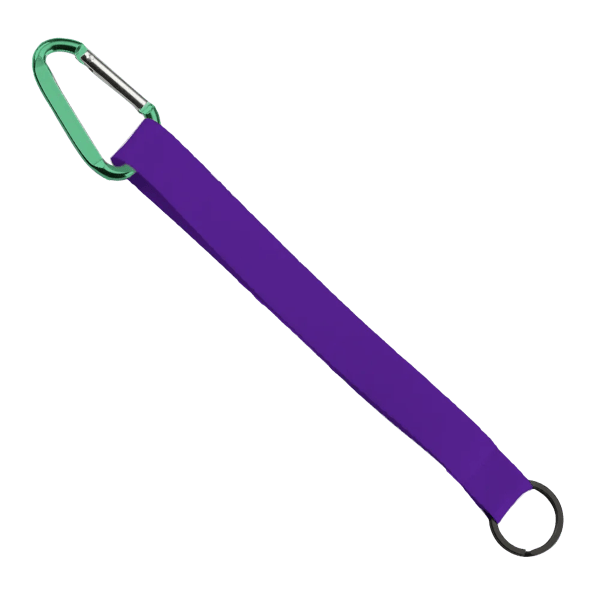 3/4" Sewn Polyester Keychain with Metal Split-Ring and Carabiner 147