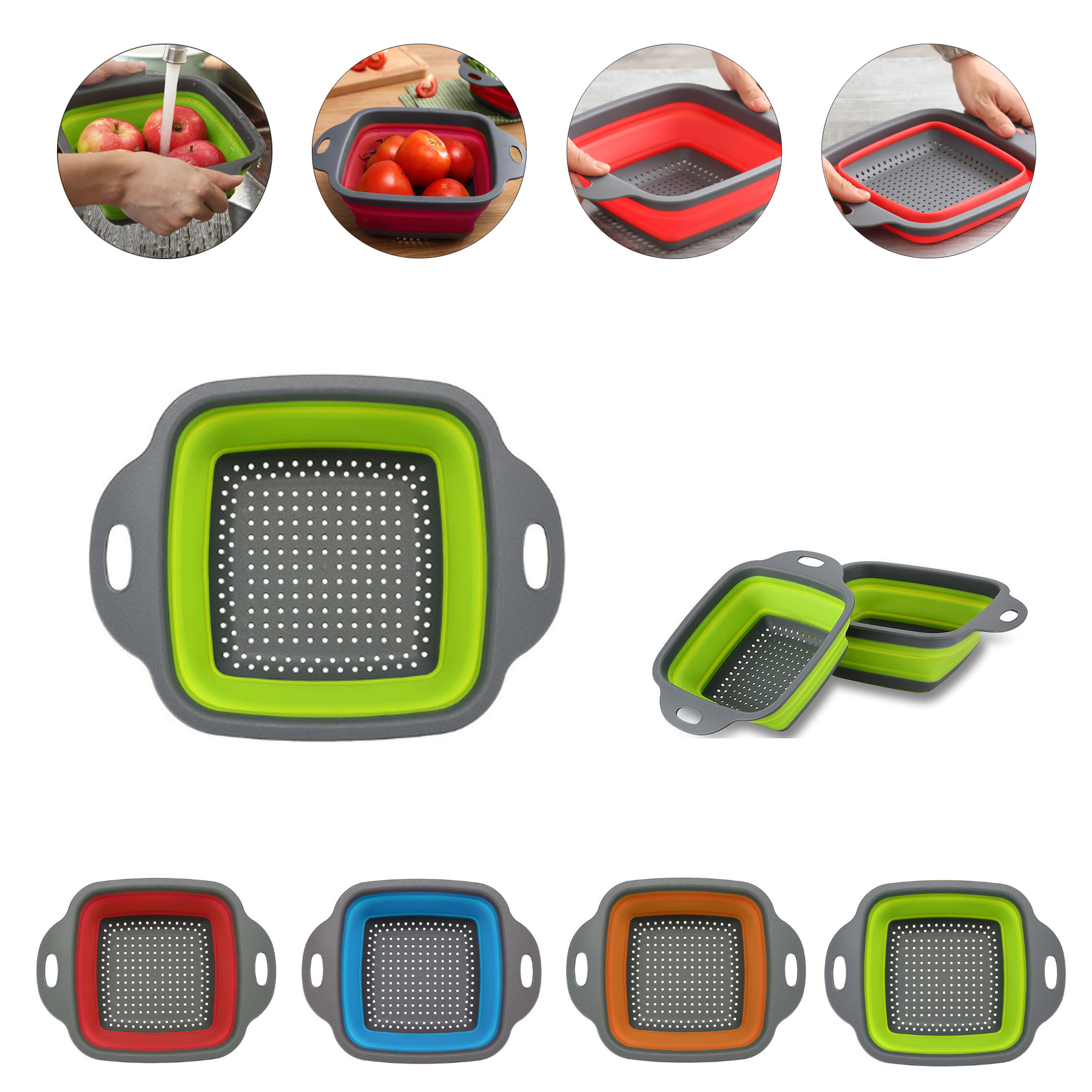 Portable Collapsible Fruit Vegetable Washing Basket 2