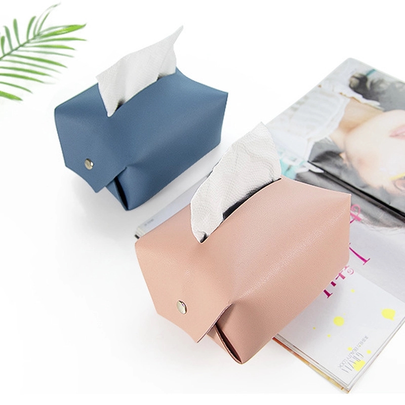 Foldable PU Leather Car Napkin Case & Restaurant Tissue Box 2