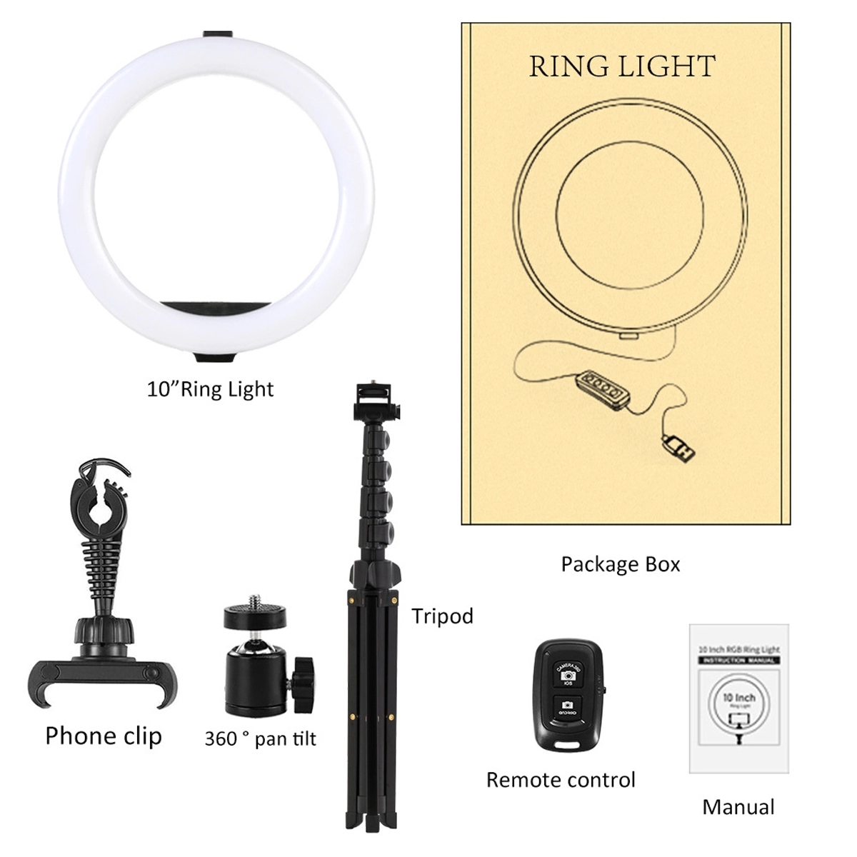Selfie Ring Light with Tripod Stand & Phone Clip 4
