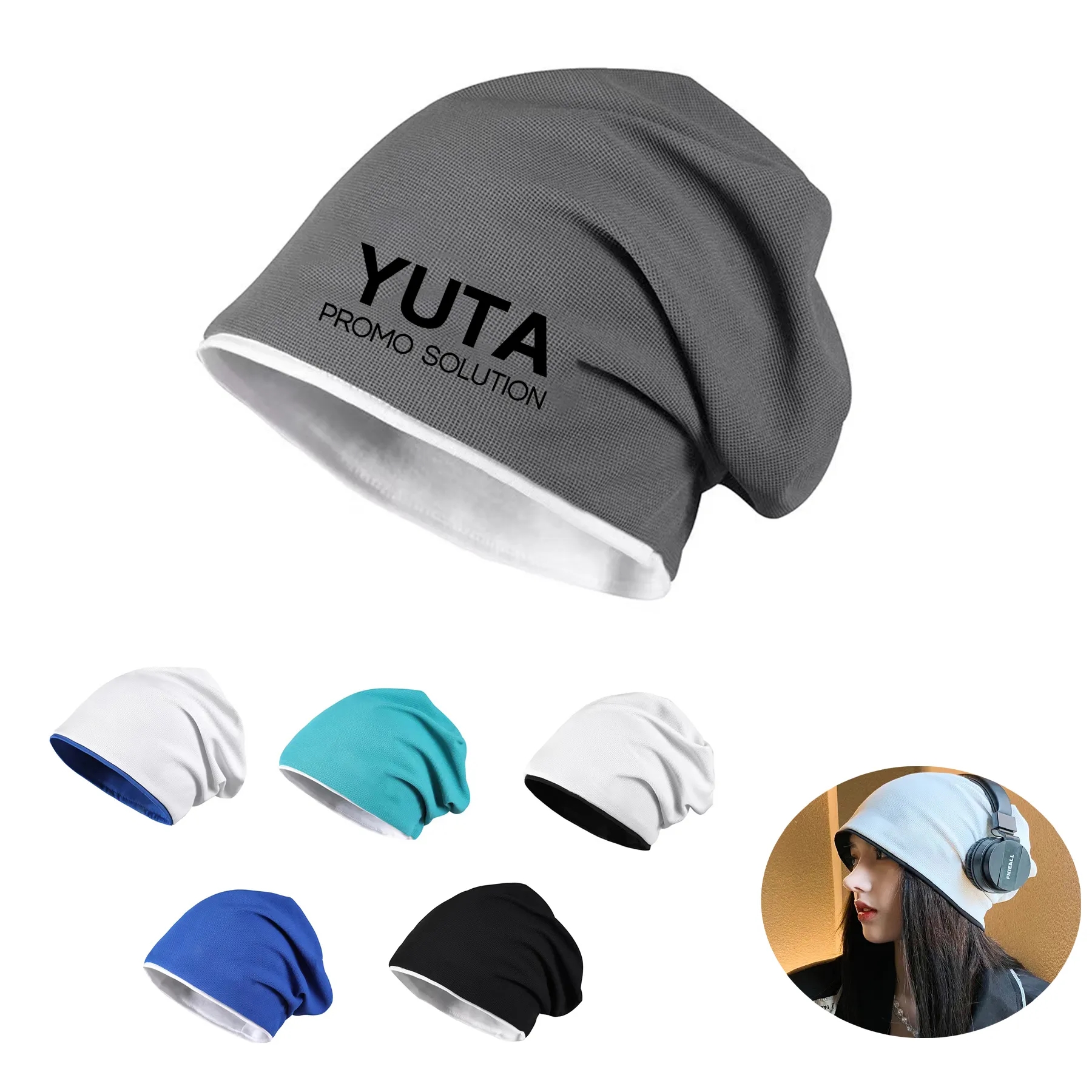 Cotton Slouchy Soft Lightweight Running Beanie 2