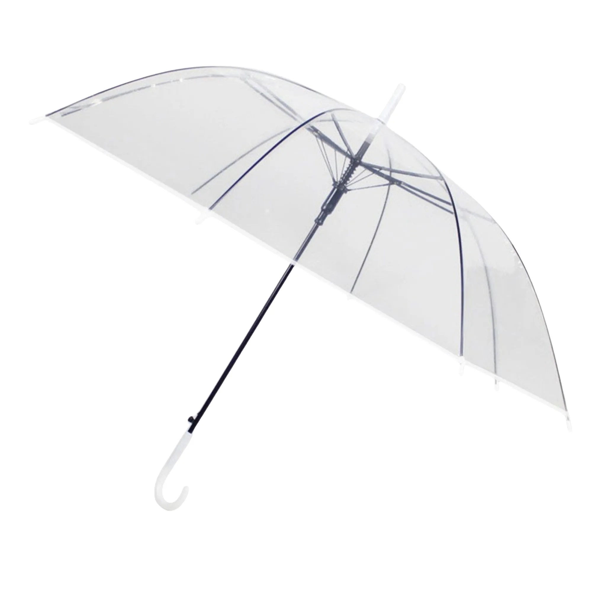 White Windproof Wedding Umbrellas with J Hook Handle 6