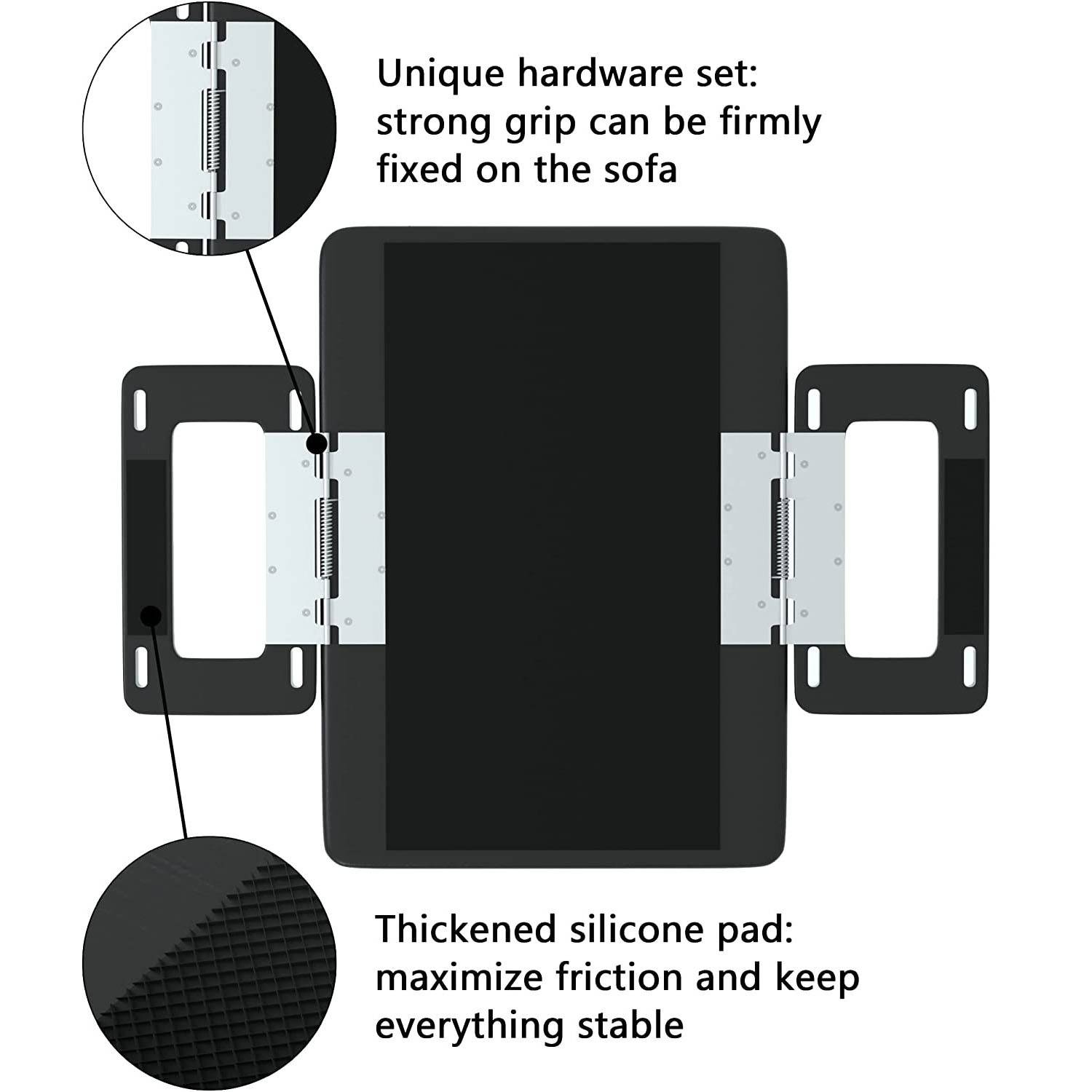 Multi-Function Sturdy Foldable Bamboo Sofa Arm Tray 8