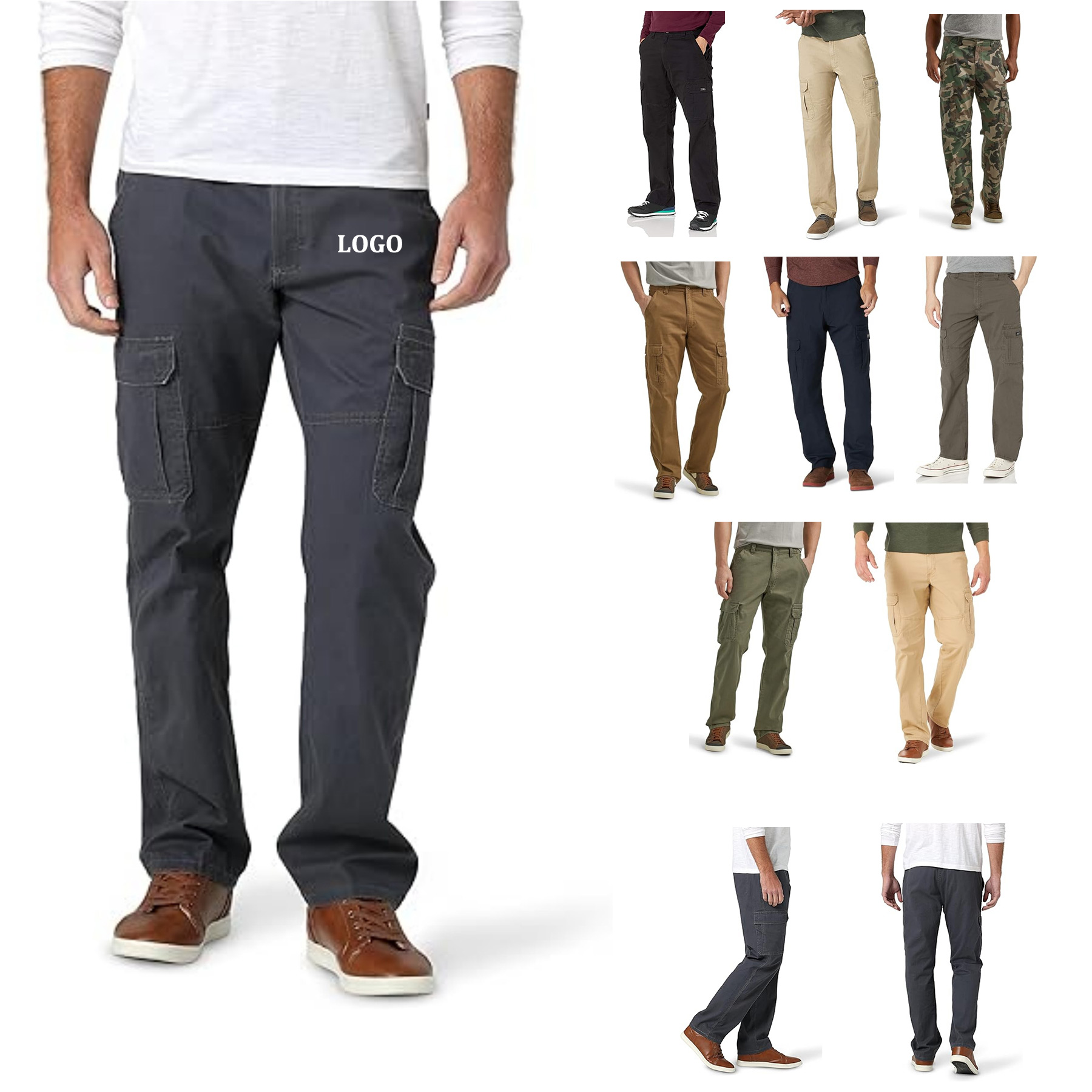 Relaxed Fit Stretch Cargo Pants, custom shorts with logo imprint 2