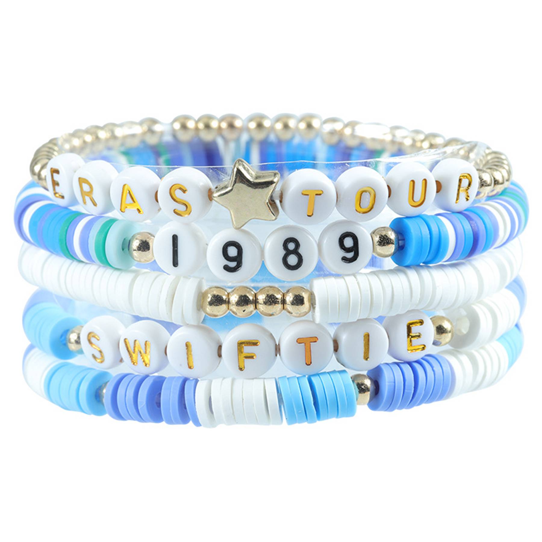 Plastic Stretch statement coloured letter beaded bracelet 7