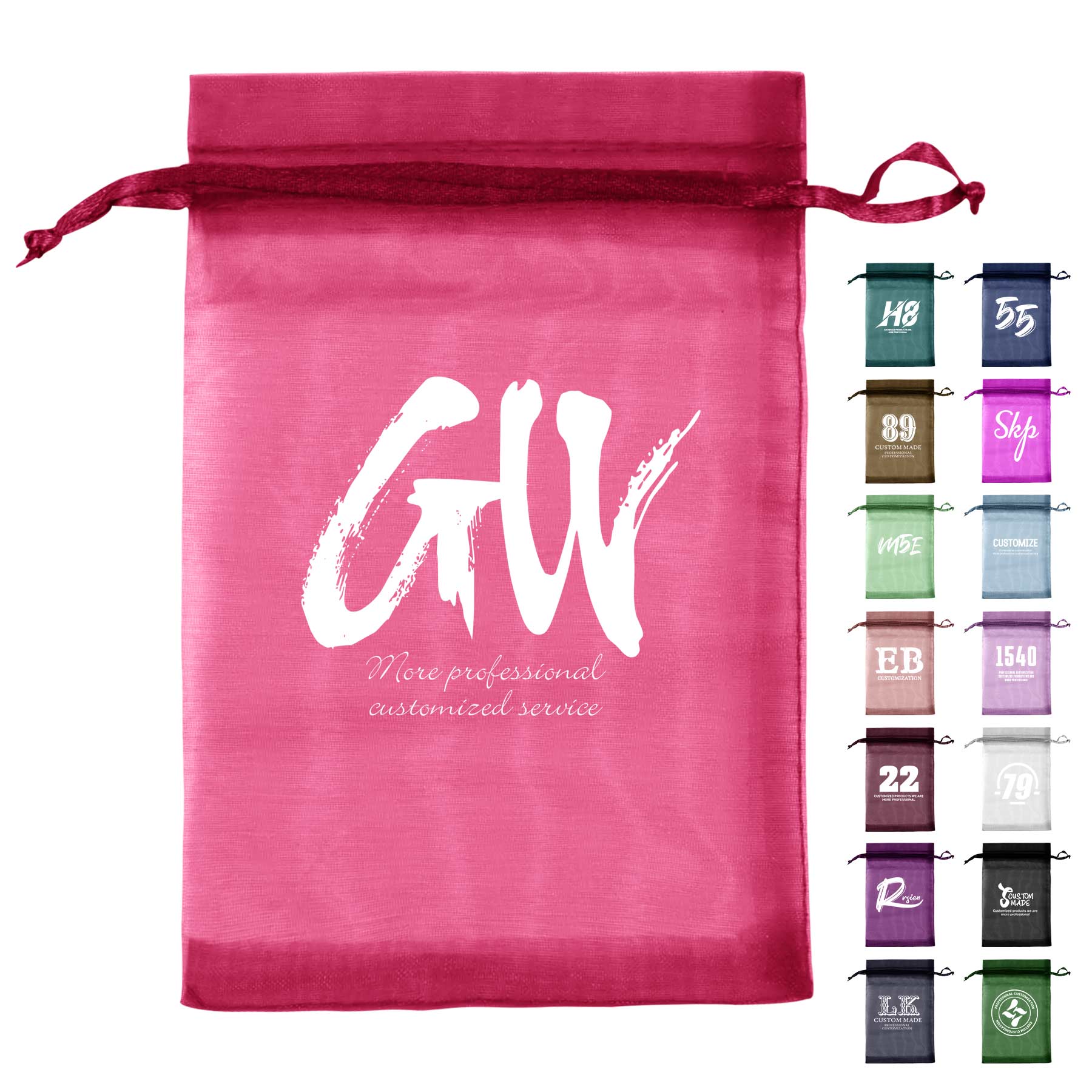 Mesh Drawstring Pouch with Ribbon 2