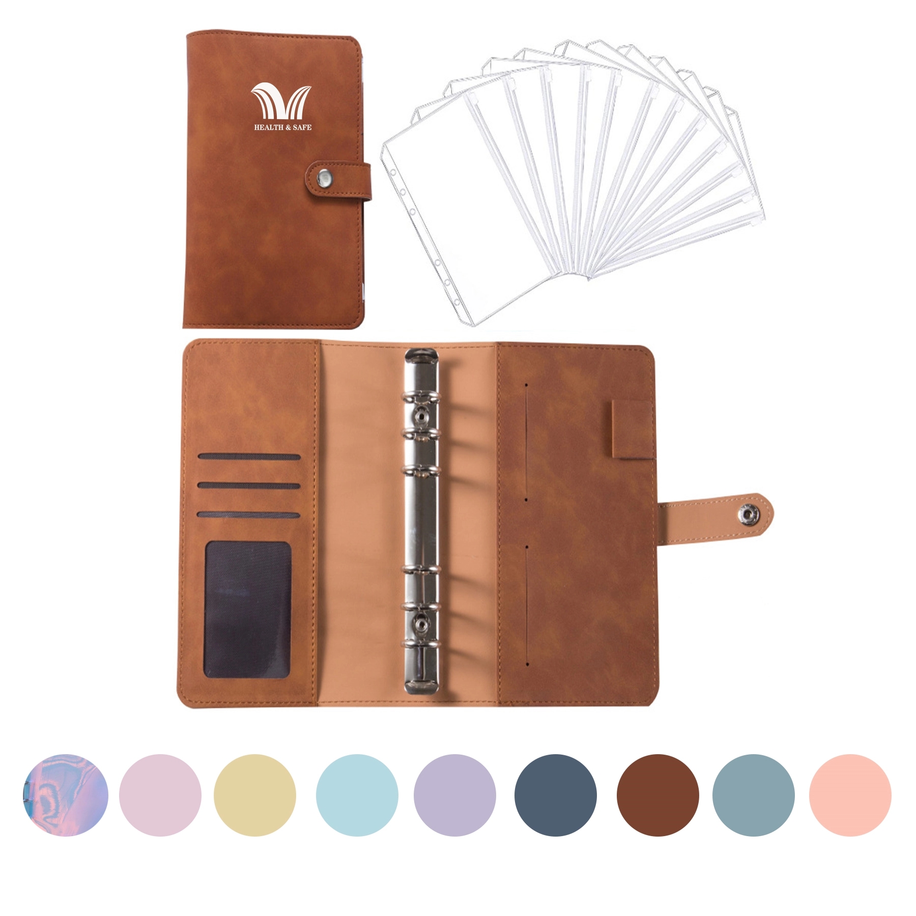 A6 Budget Binder With Zipper PU Leather Money Organizer 2