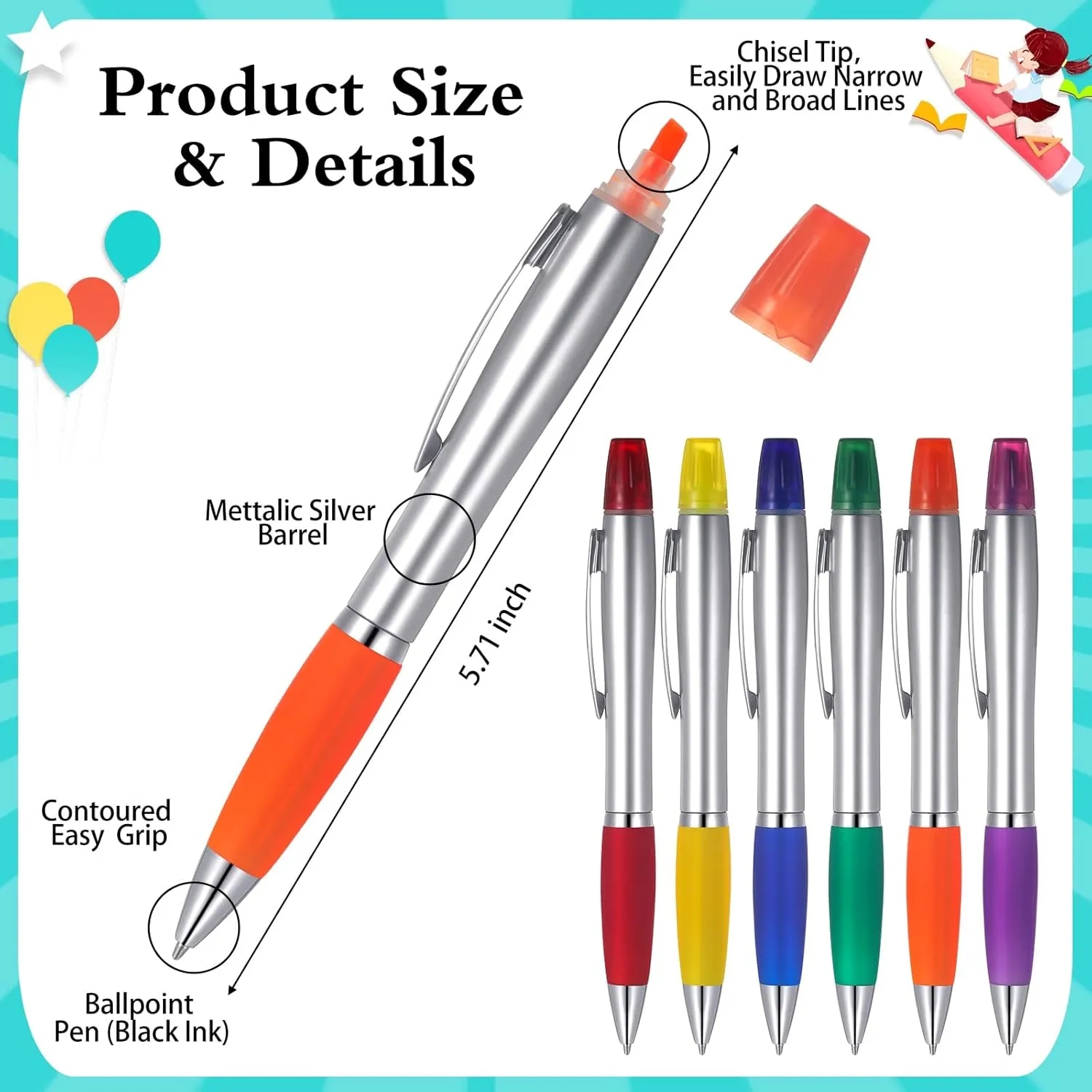 Plastic Highlighter Ballpoint Pen 3