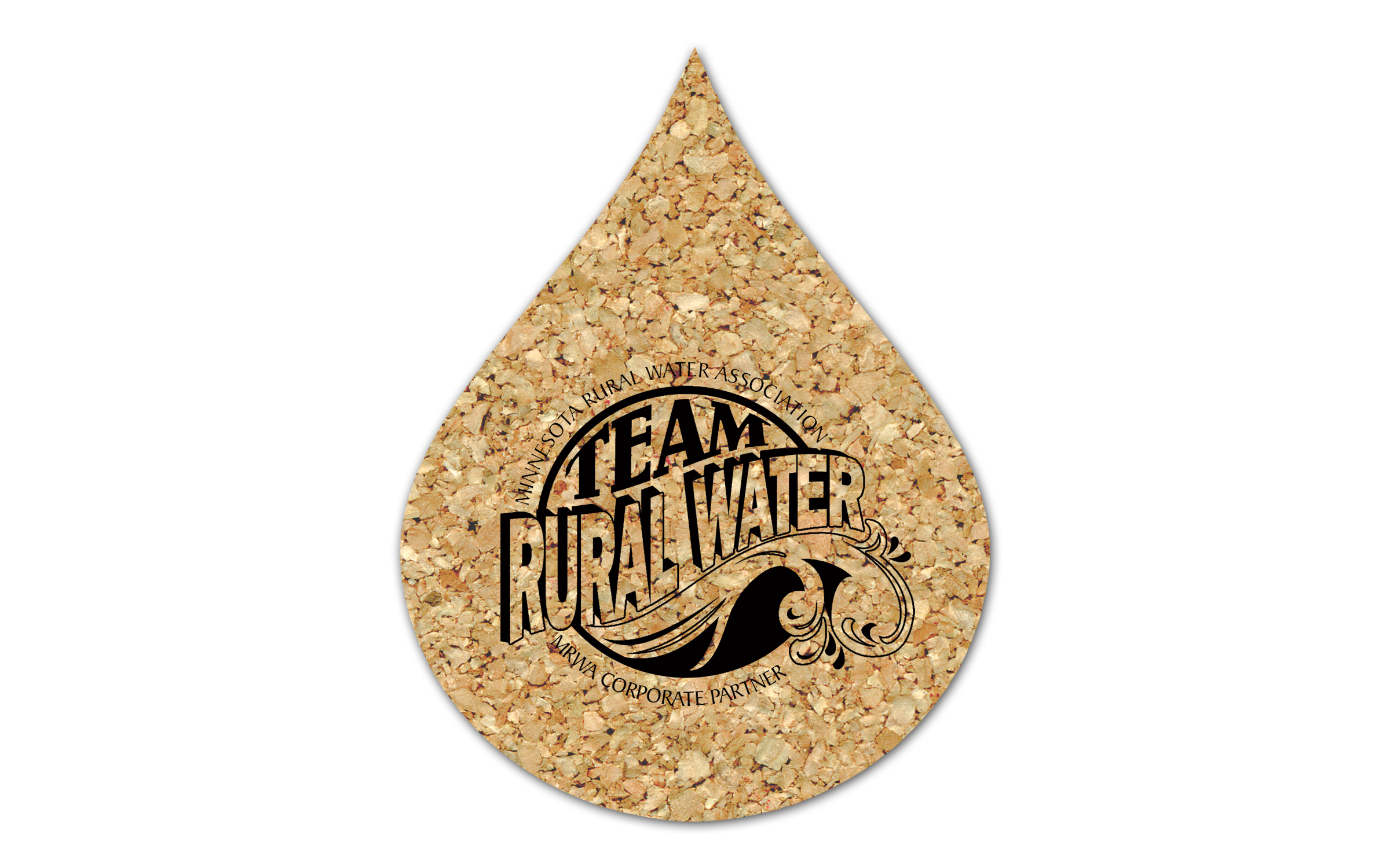 Flame/Water Cork Coaster 4FM 3