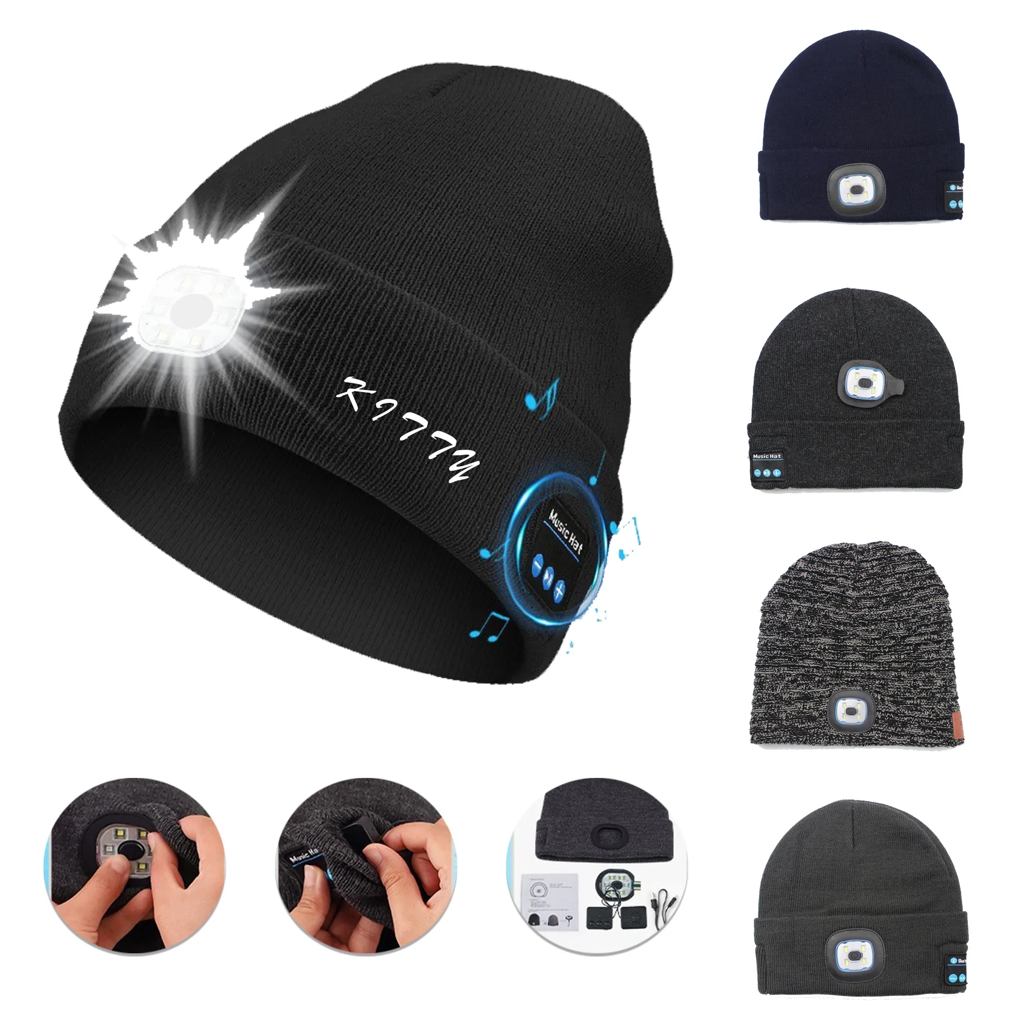 Bluetooth Beanie Hat With Light