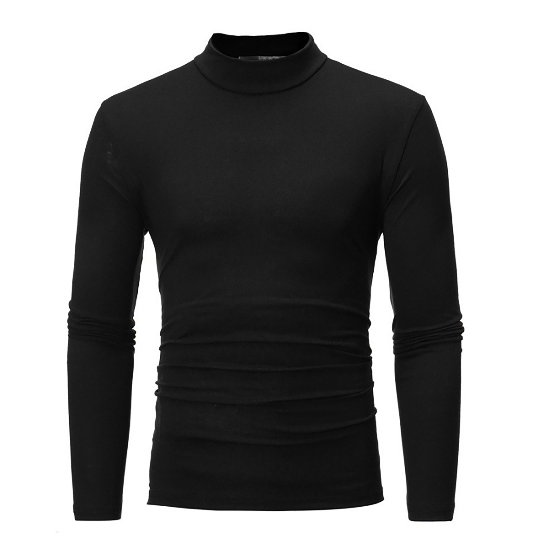 Mens Turtleneck Long Sleeve Pullover Shirt 2