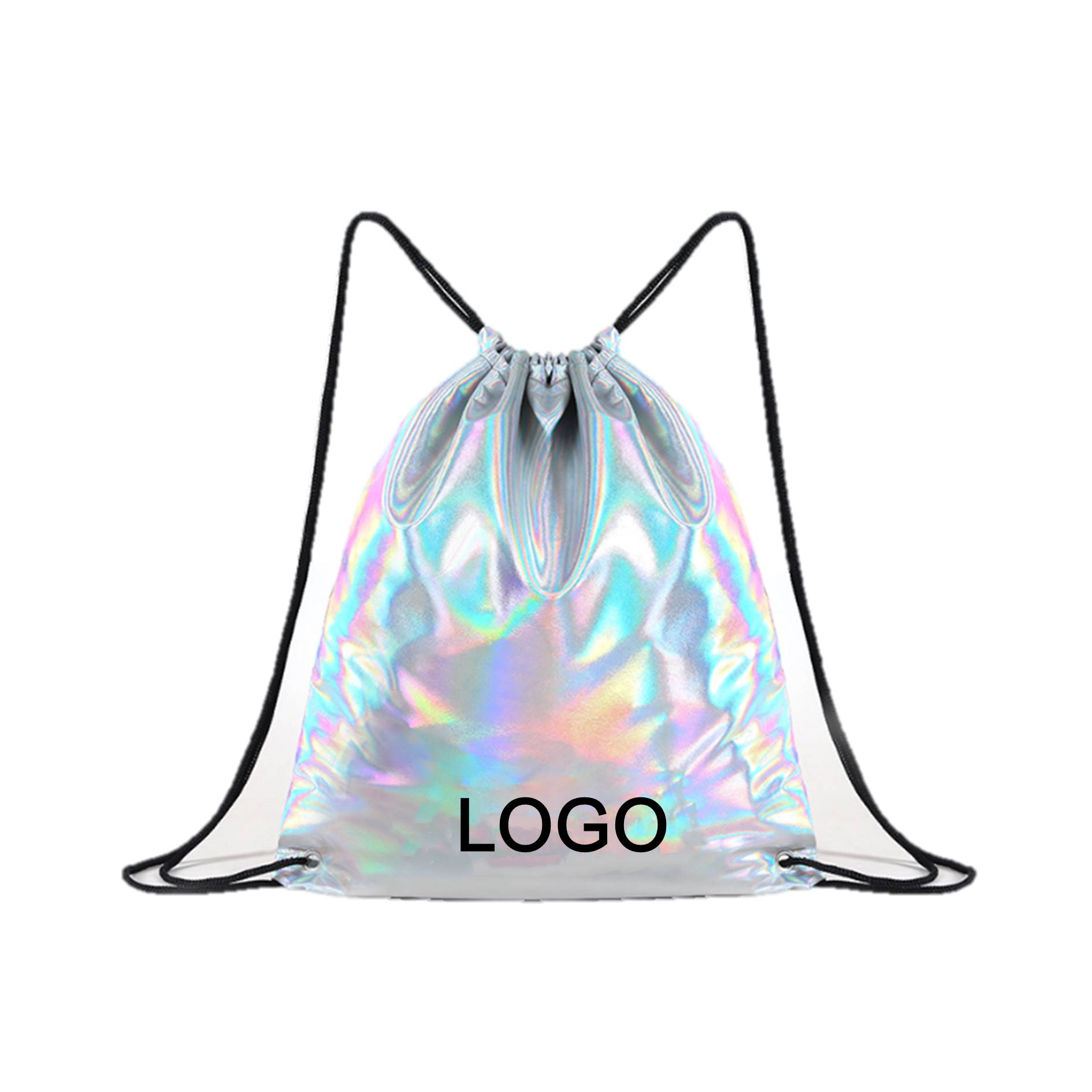 Holographic Laser PU Drawstring Backpack 3