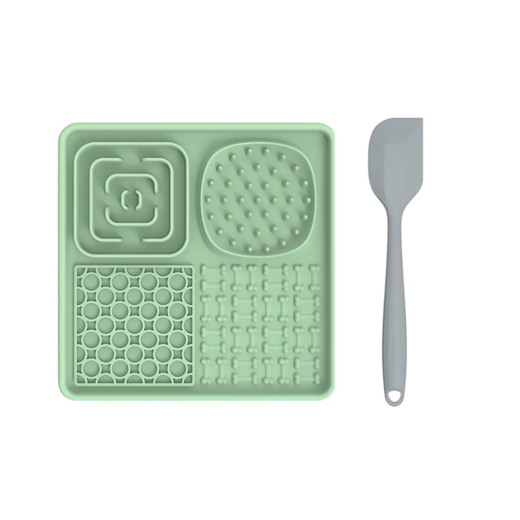 Silicone Square Pet Licking Pad With Scraper 4